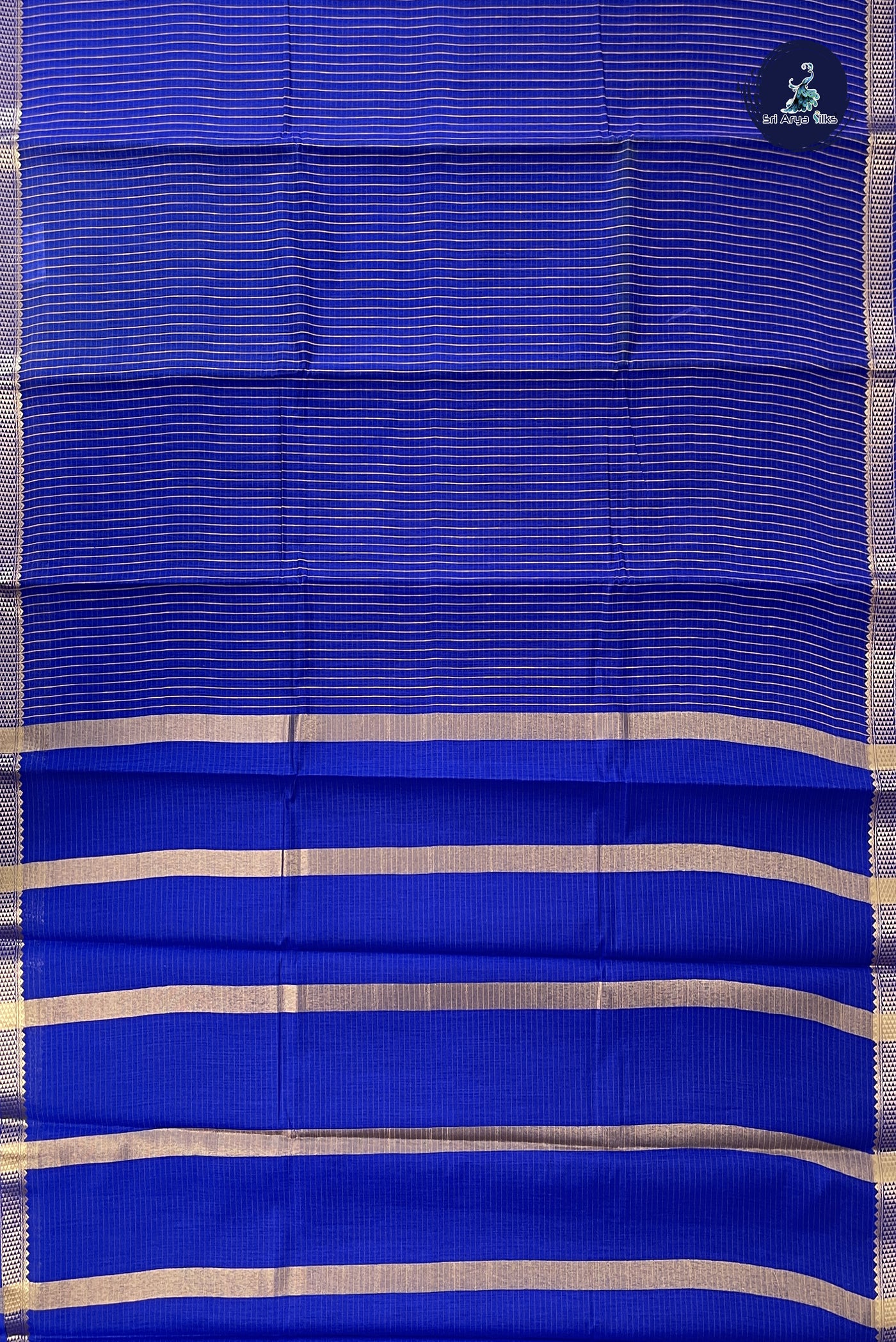 Blue Budget Semi Silk Cotton Saree With Checked Pattern