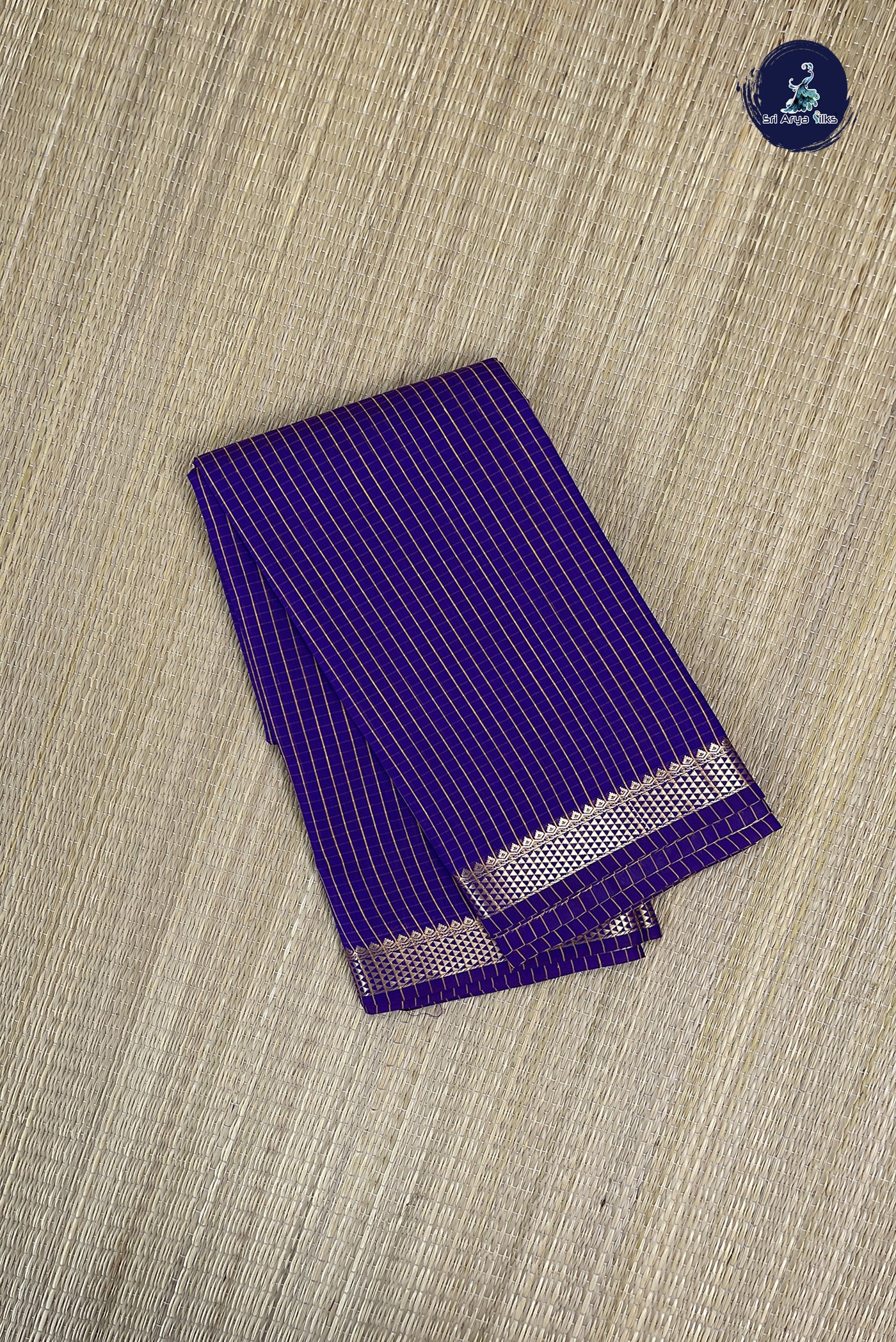 Violet Budget Semi Silk Cotton Saree With Checked Pattern