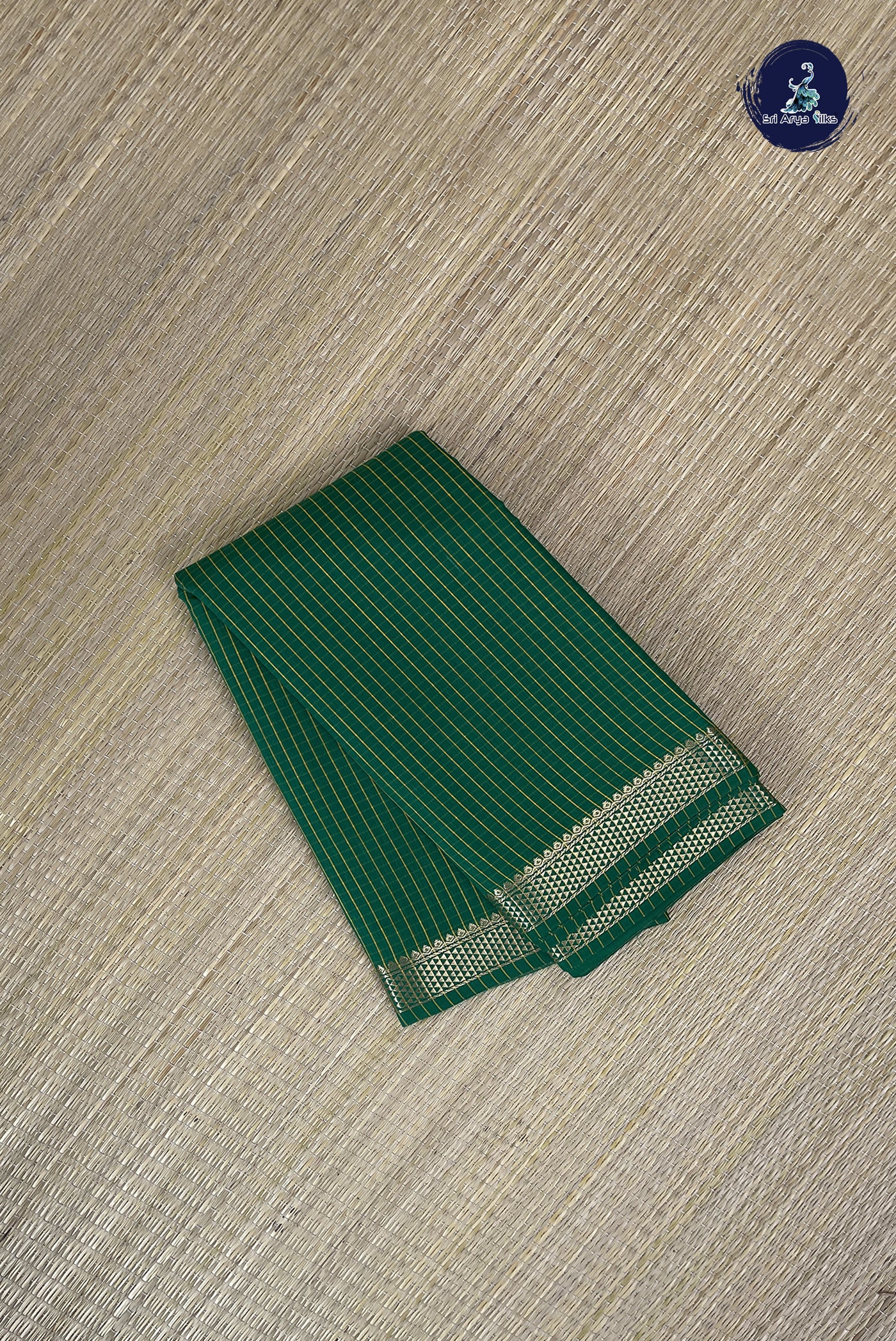 Green Budget Semi Silk Cotton Saree With Checked Pattern