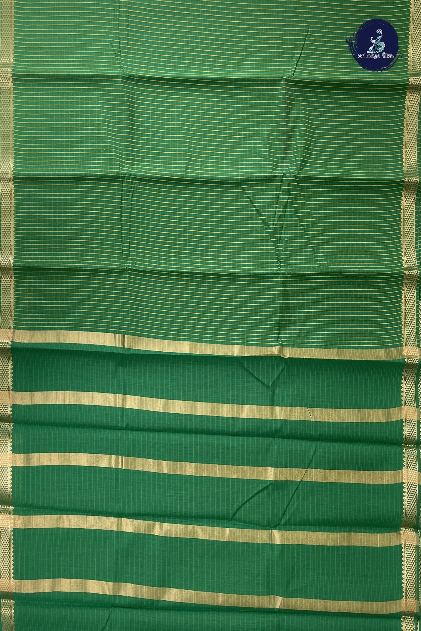 Green Budget Semi Silk Cotton Saree With Checked Pattern