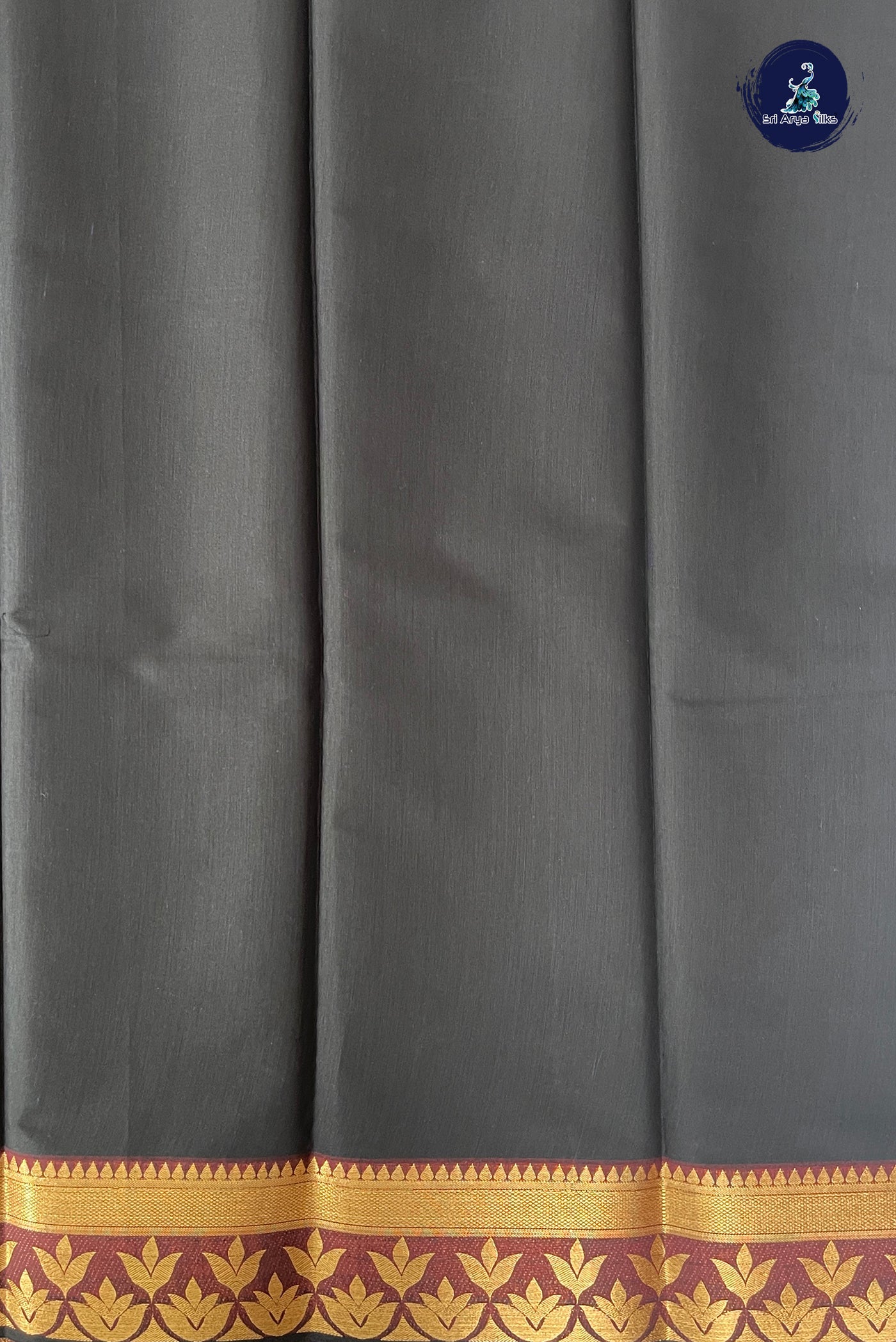 Black Budget Semi Silk Cotton Saree With Plain Pattern