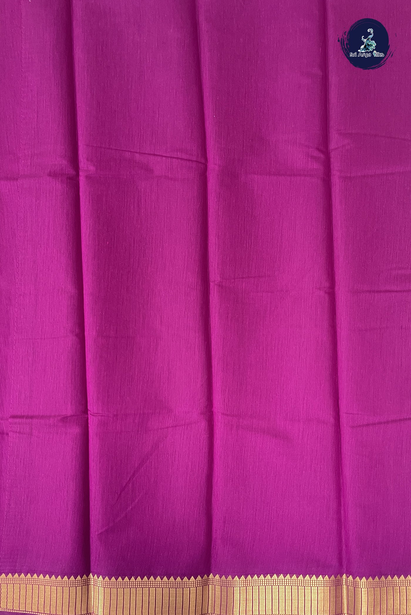 Purple Budget Semi Silk Cotton Saree With Plain Pattern