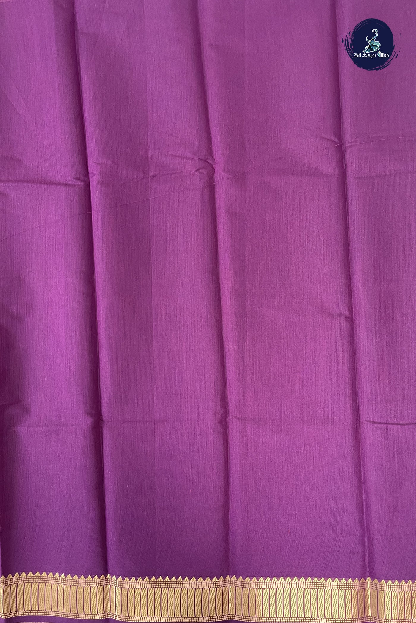 Dark Plum Budget Semi Silk Cotton Saree With Plain Pattern