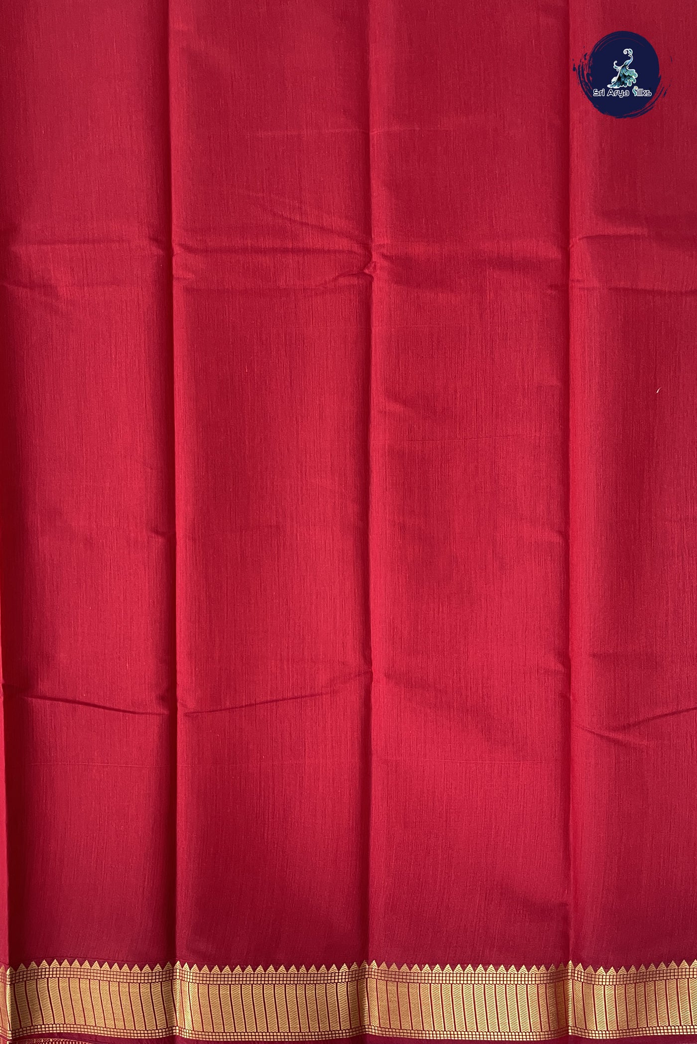 Maroon Budget Semi Silk Cotton Saree With Plain Pattern