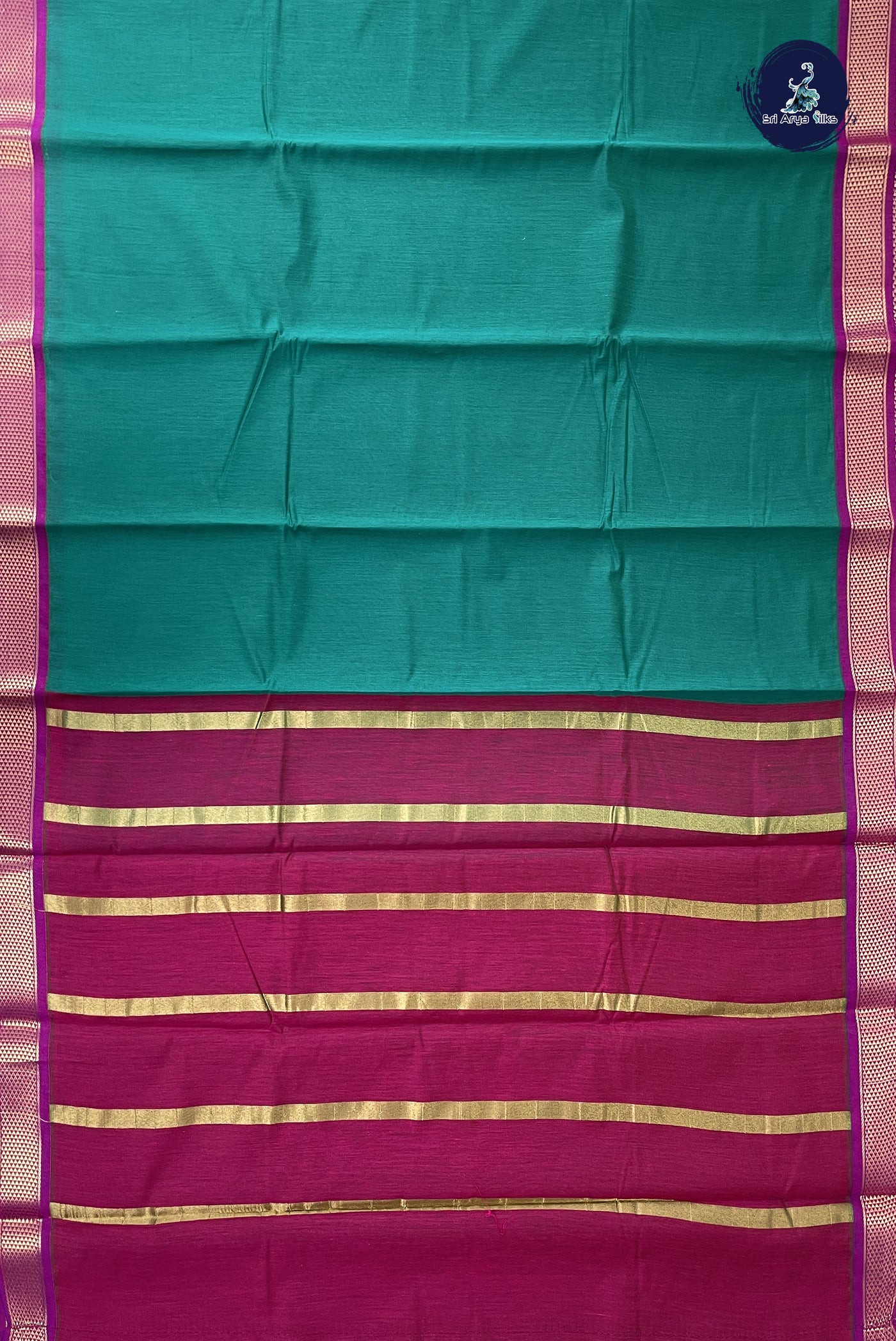 Green Budget Semi Silk Cotton Saree With Plain Pattern
