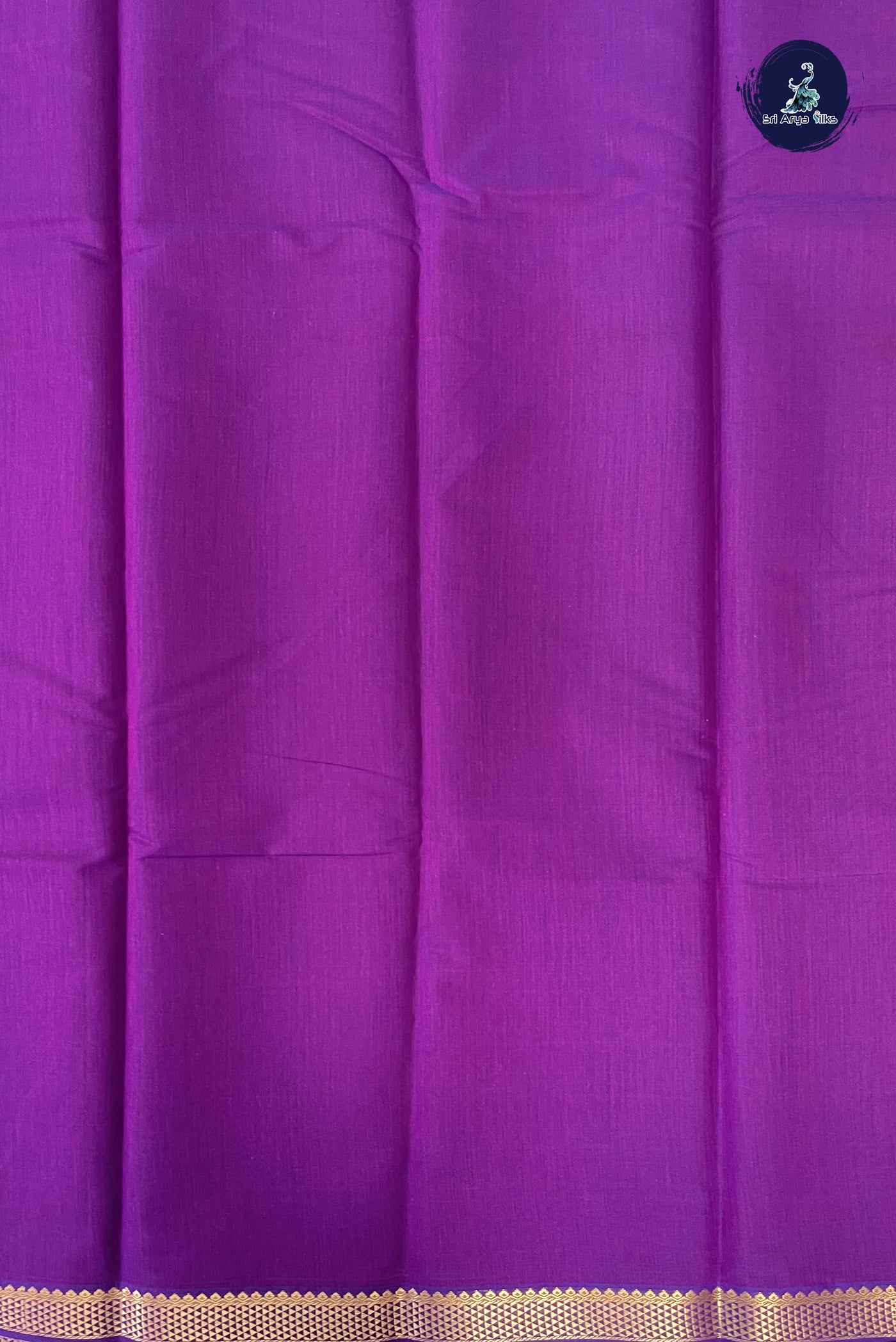 Dual Tone Purple Budget Semi Silk Cotton Saree With Plain Pattern