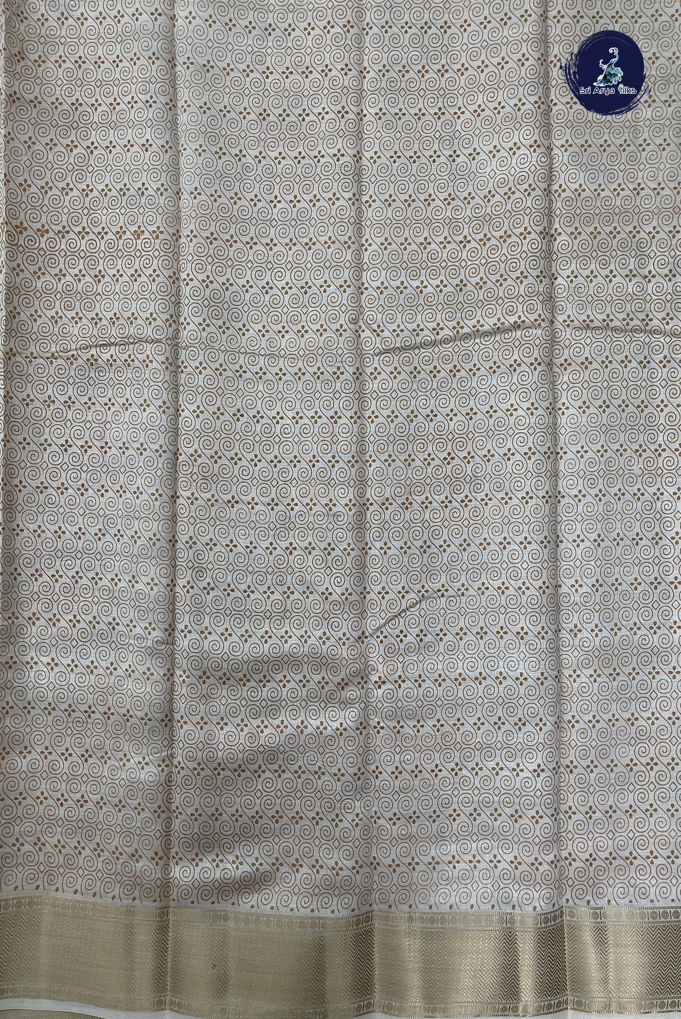 Off White Semi Tussar Saree With Printed Pattern