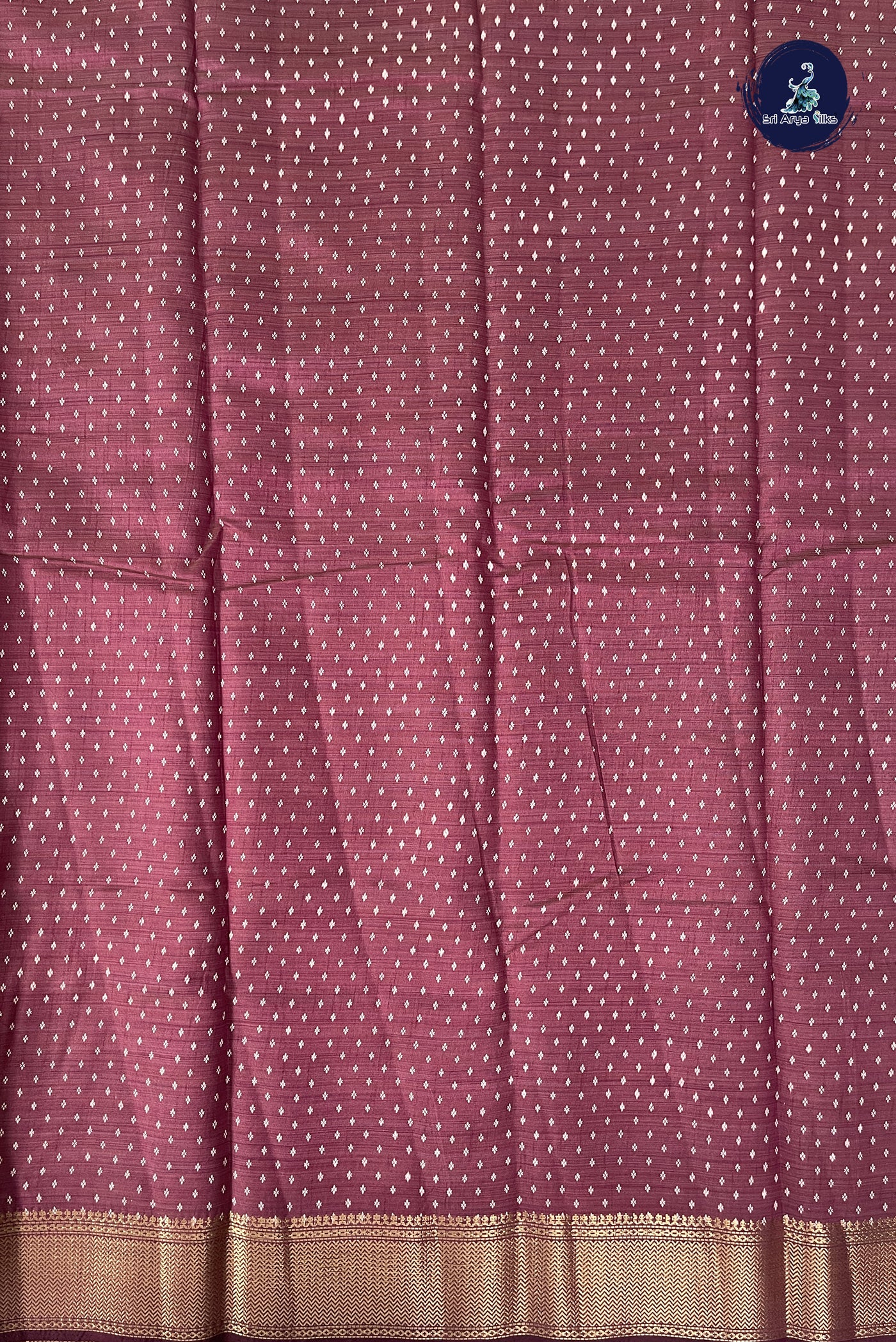 Burgundy Semi Tussar Saree With Printed Pattern