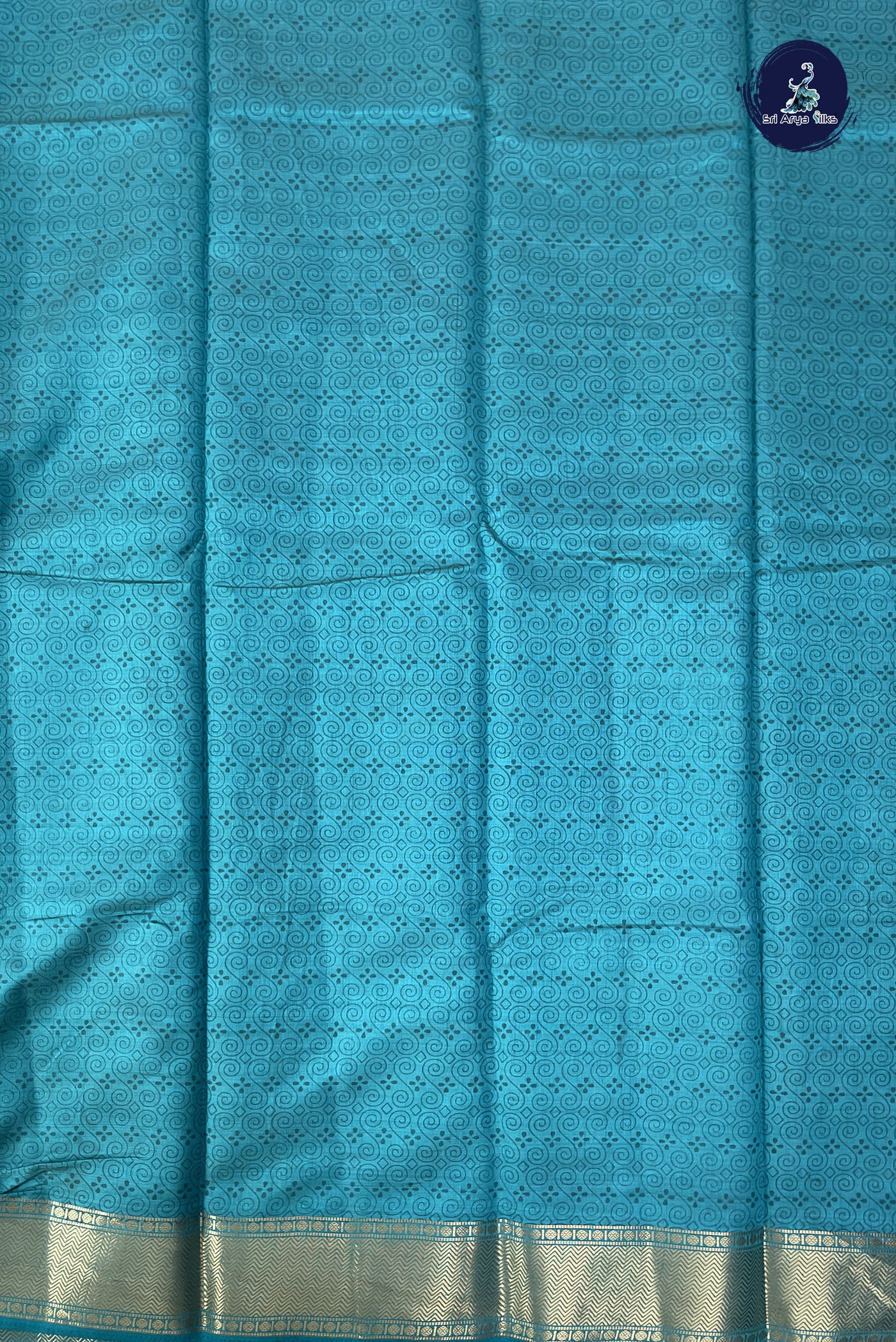 Blue Semi Tussar Saree With Printed Pattern