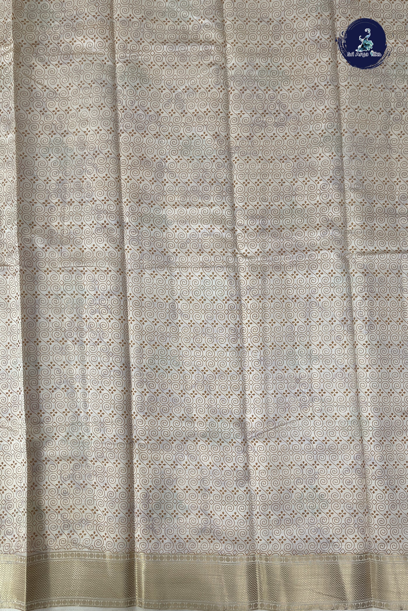 Off White Semi Tussar Saree With Printed Pattern