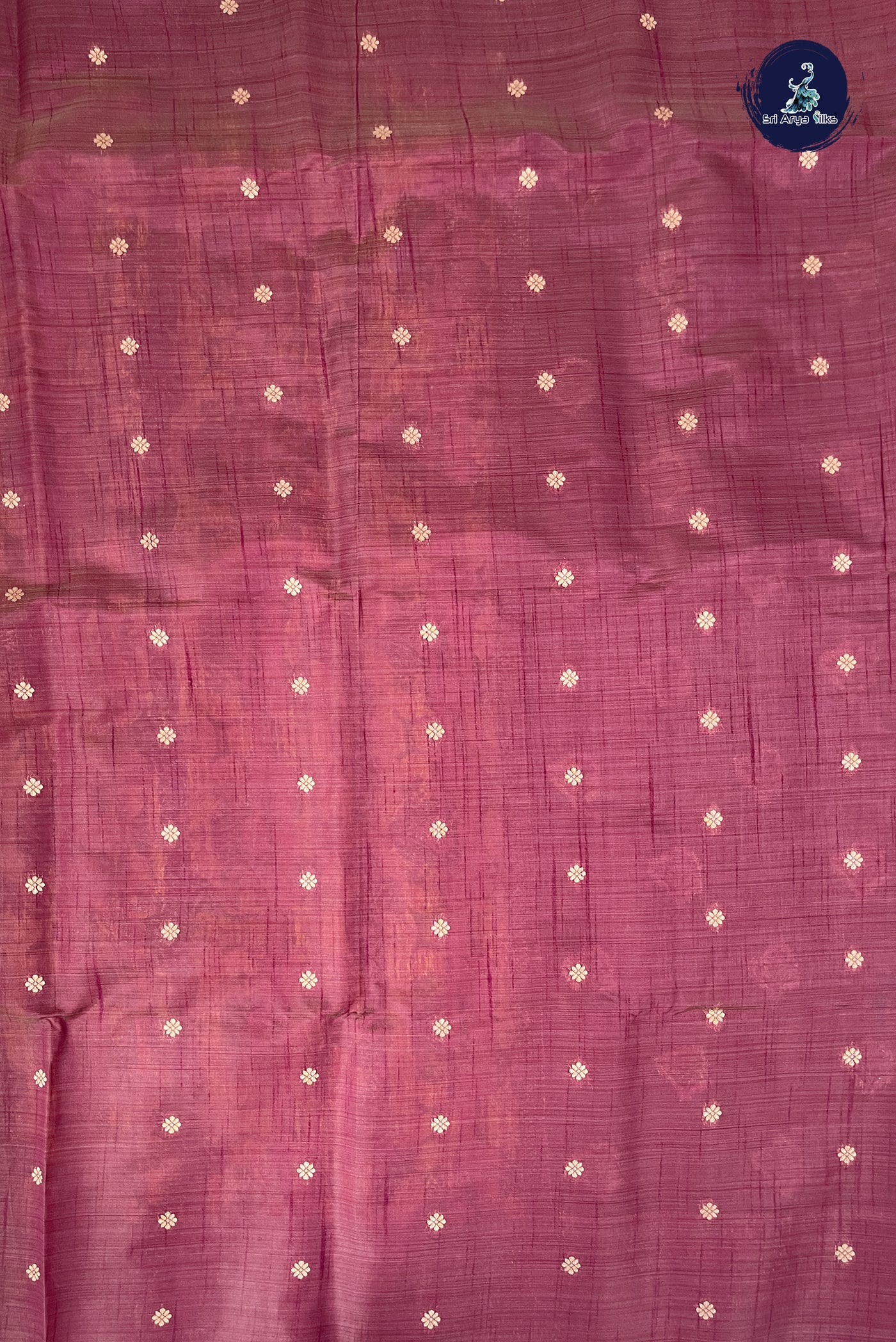 Burgundy Semi Tussar Saree With Zari Buttas Pattern