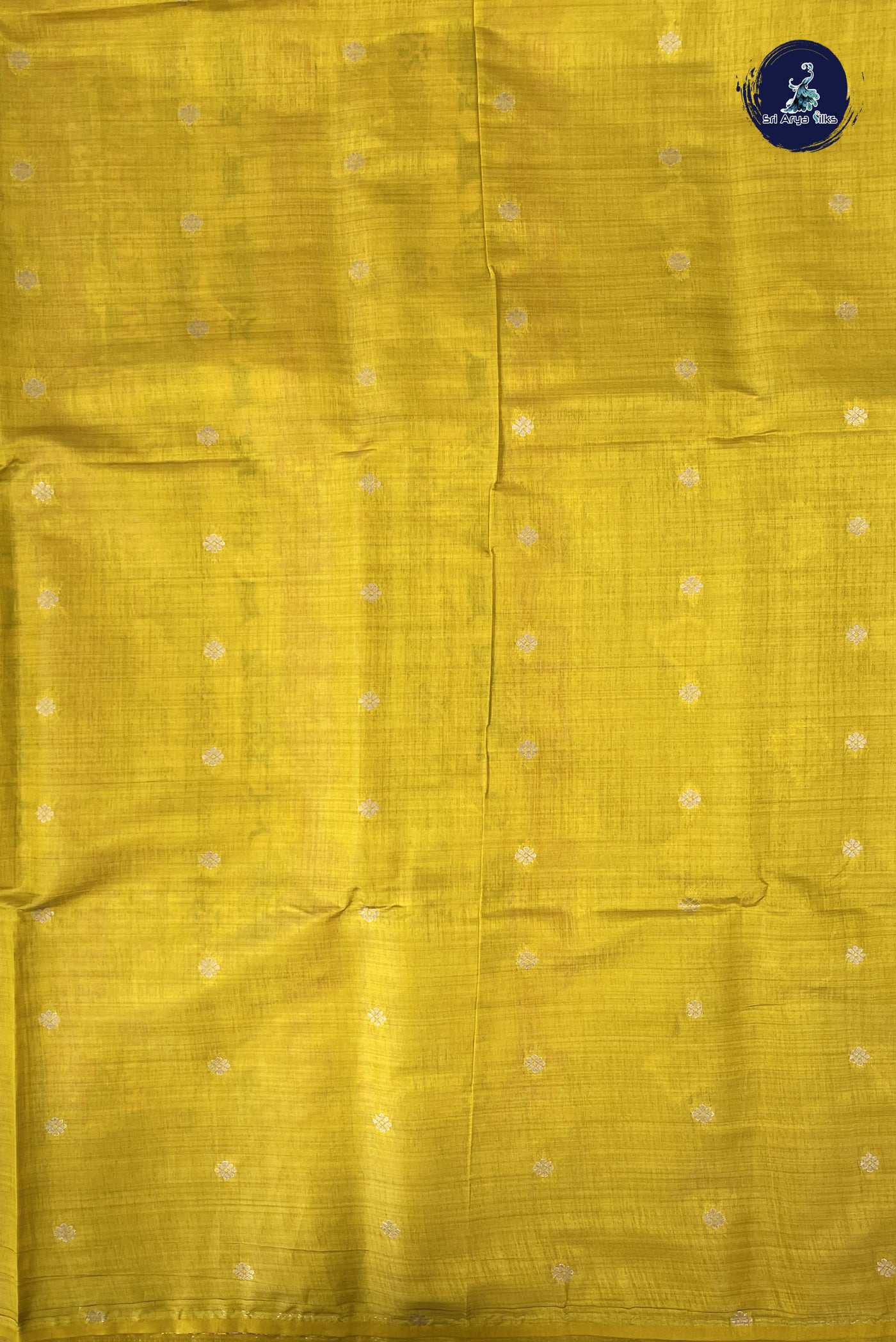 Yellow Semi Tussar Saree With Zari Buttas Pattern