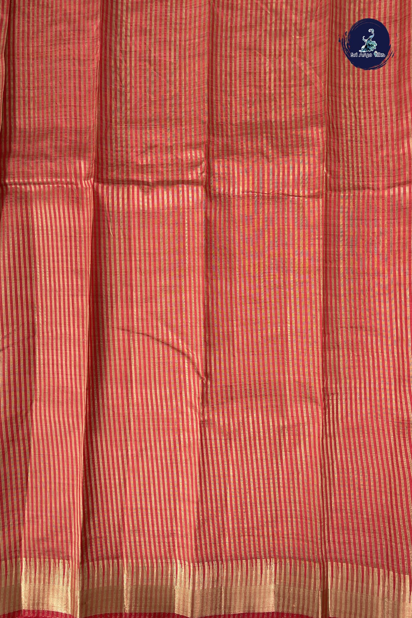 Red Semi Tussar Saree With Printed Pattern