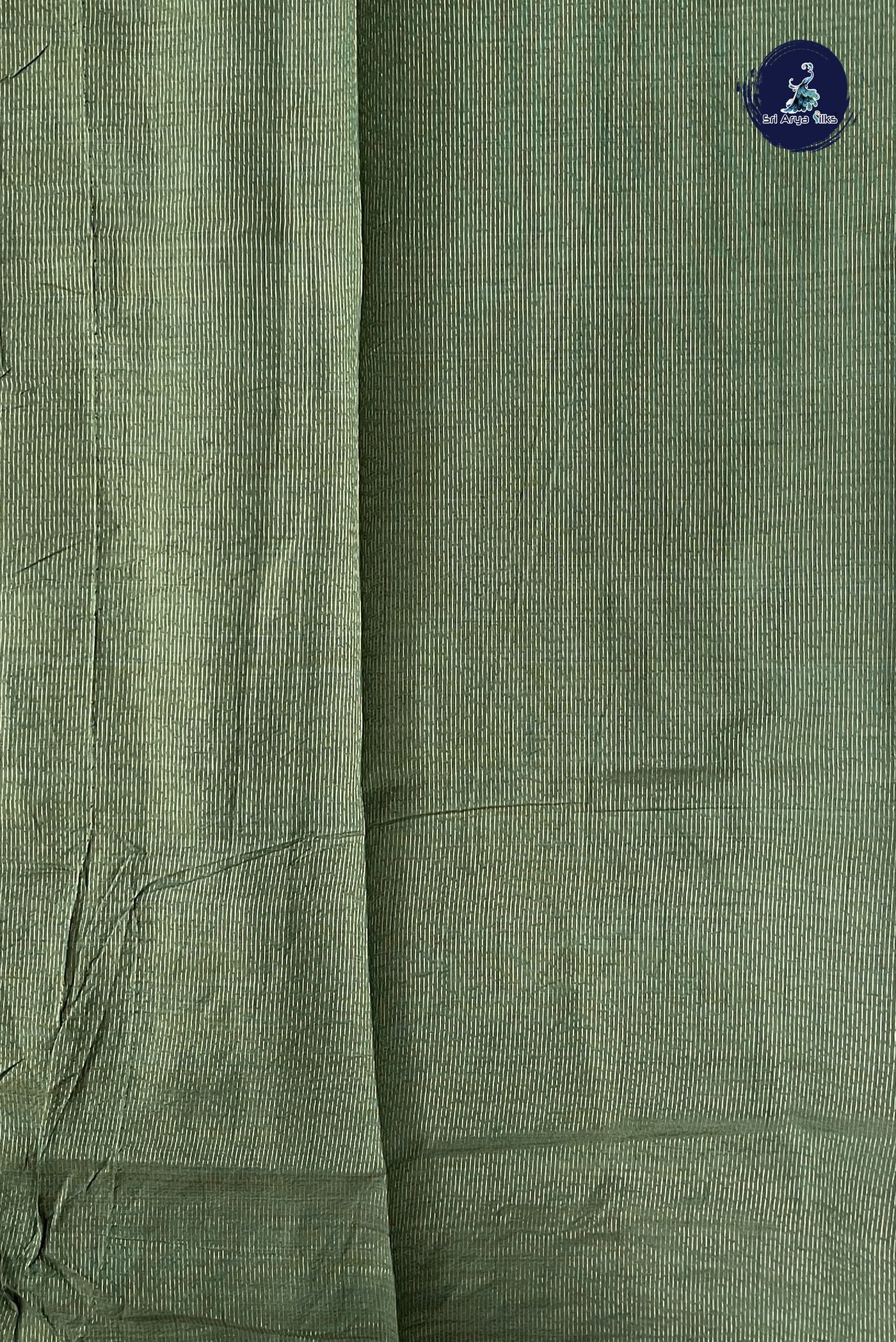 Dark Green Semi Tussar Saree With Zari Buttas Pattern
