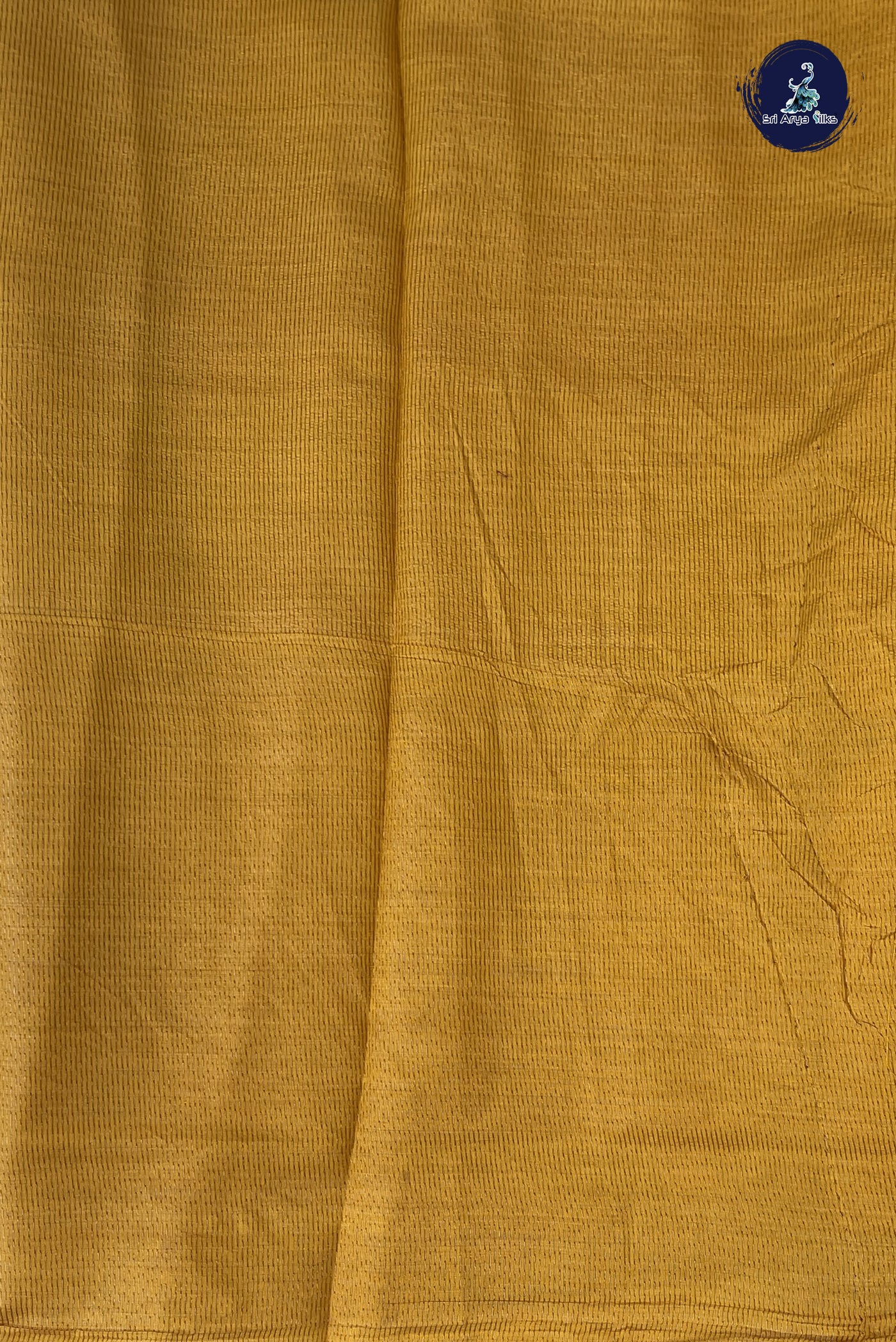 Mustard Yellow Semi Tussar Saree With Zari Buttas Pattern