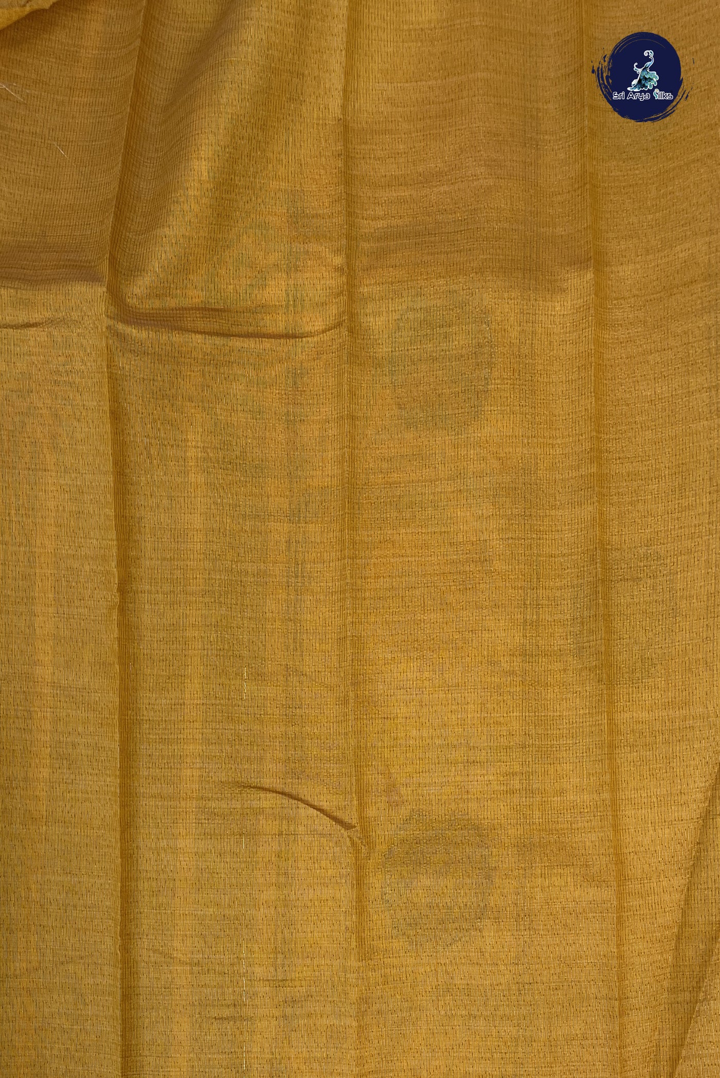 Mustard Yellow Semi Tussar Saree With Zari Checked Pattern