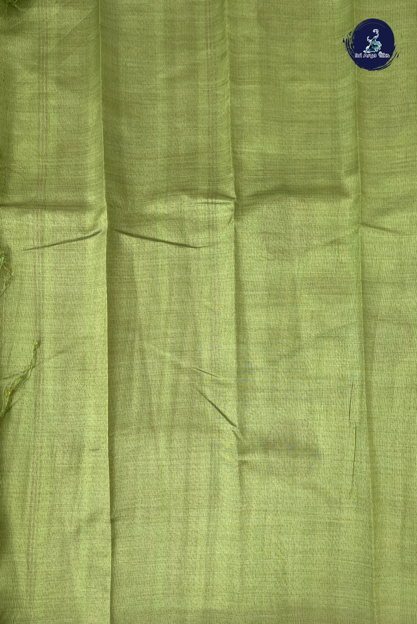 Pista Green Semi Tussar Saree With Zari Checked Pattern