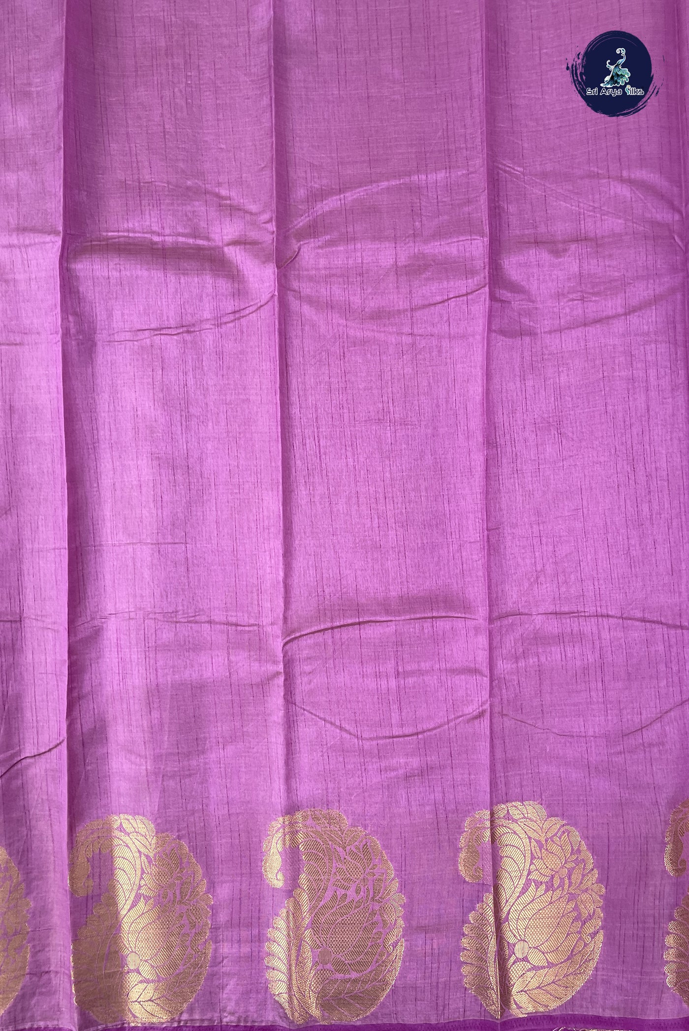 Lavender Semi Tussar Saree With Plain Pattern