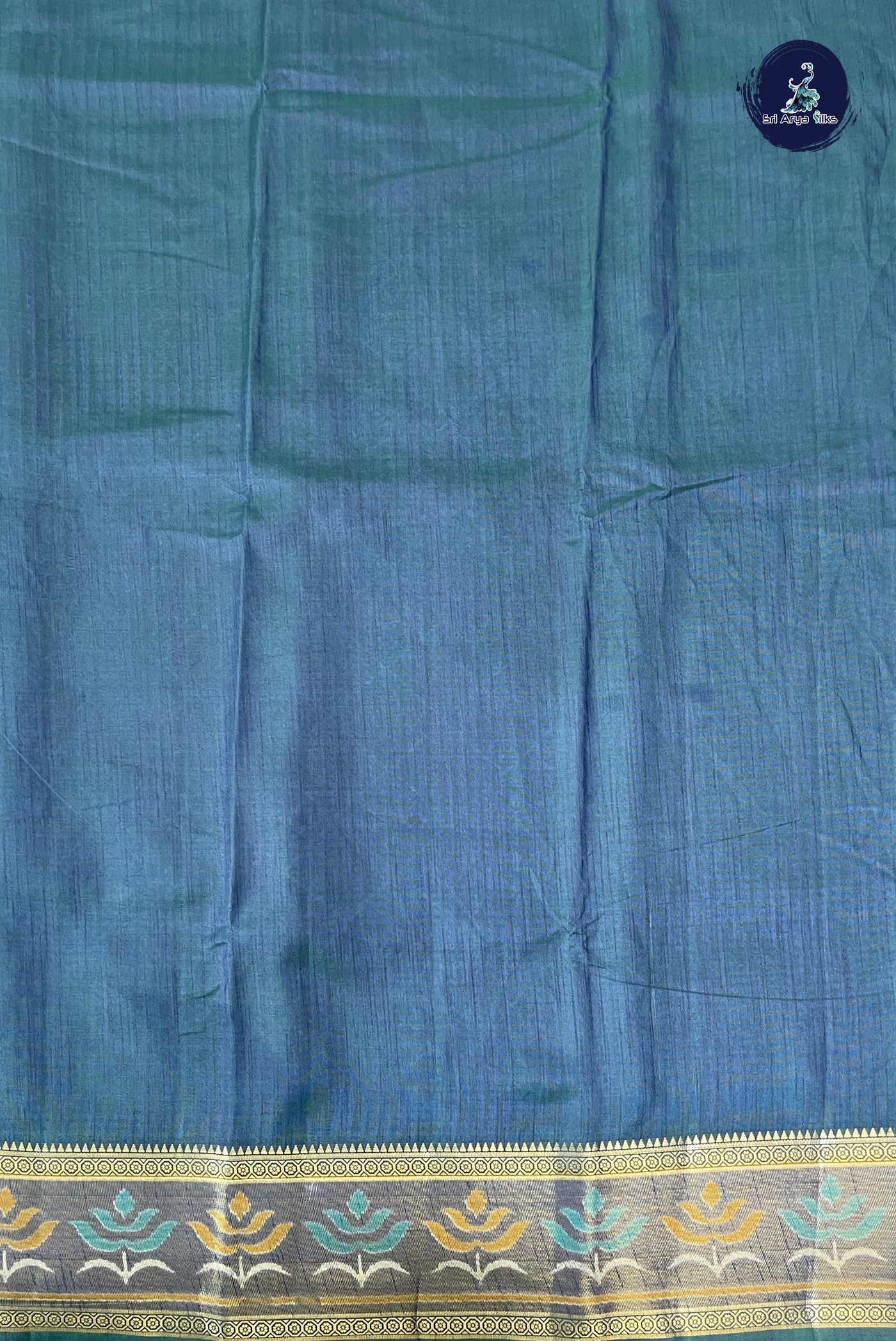 Teal Semi Pattola Saree With Patola Pattern