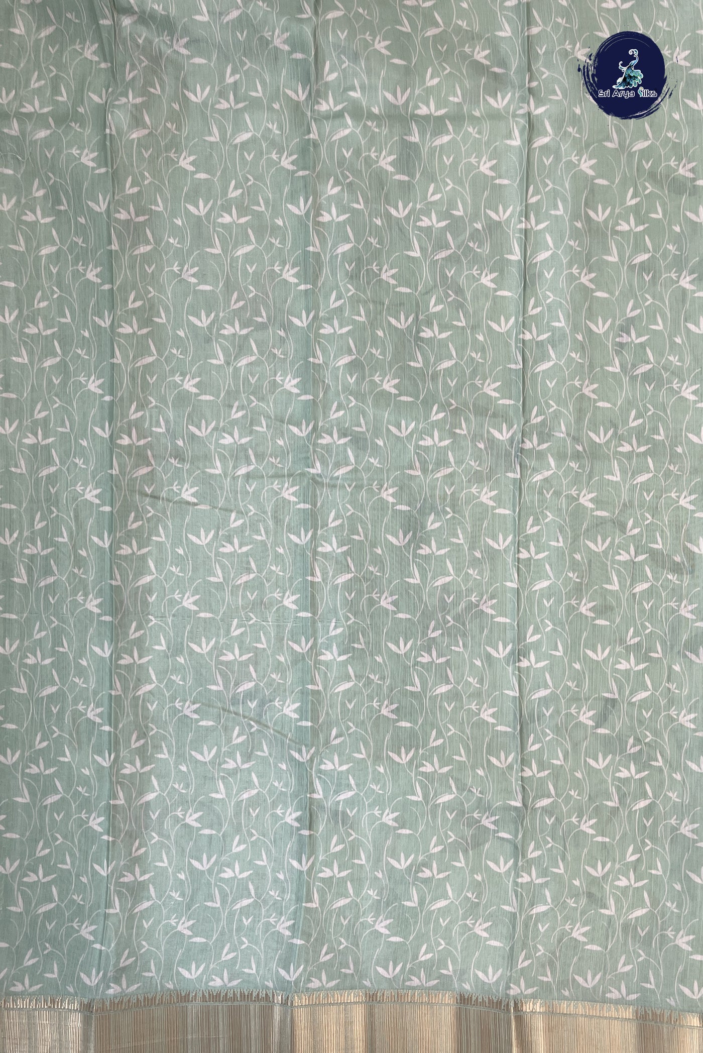 Pastel Shade Linen Saree With Printed Pattern