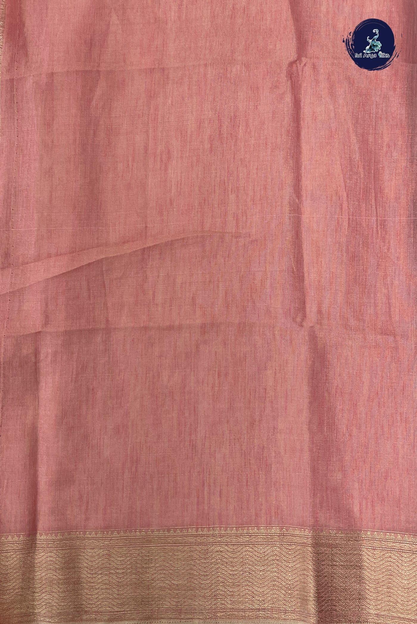 Pink Linen Saree With Embroidery Pattern