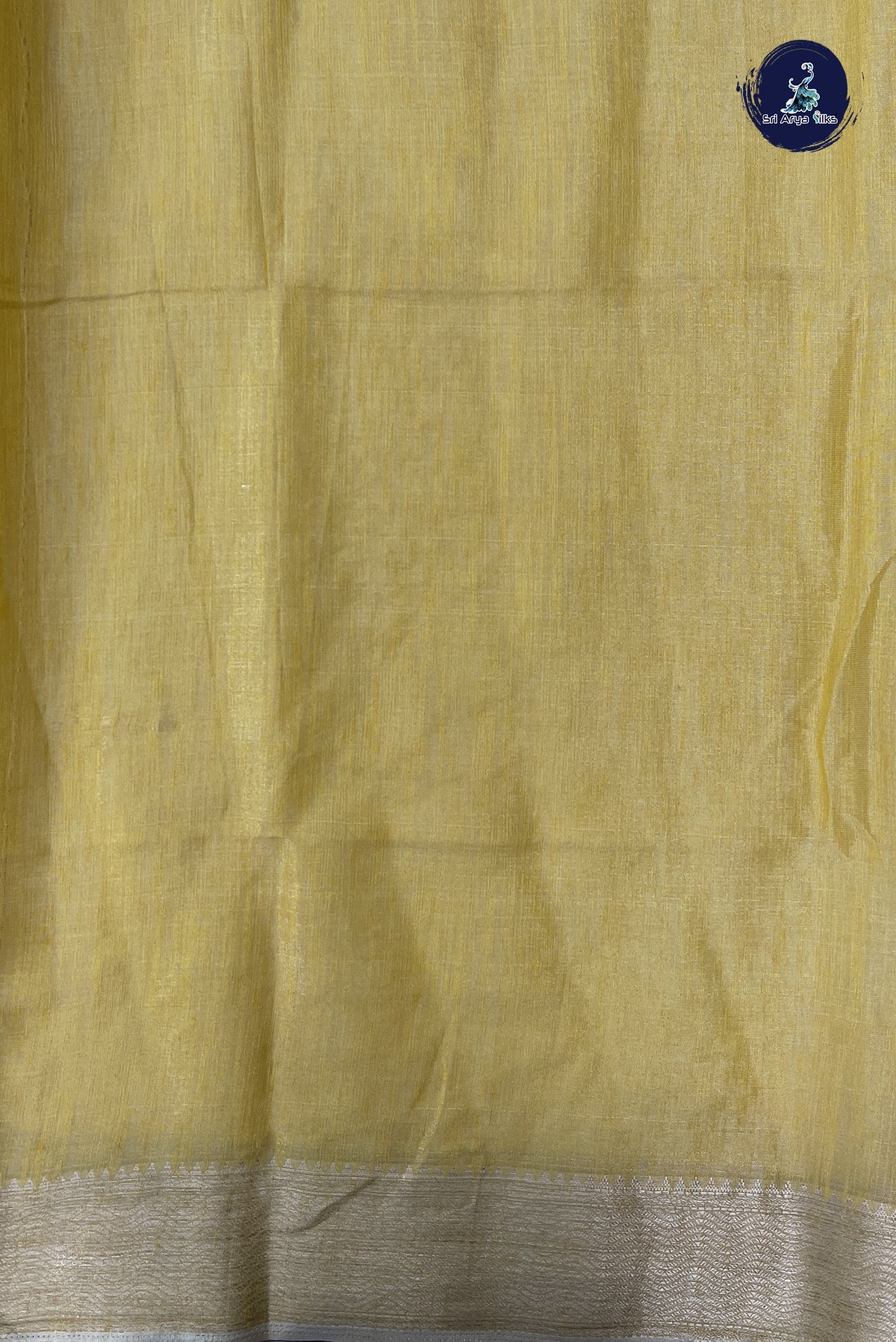 Yellow Linen Saree With Embroidery Pattern