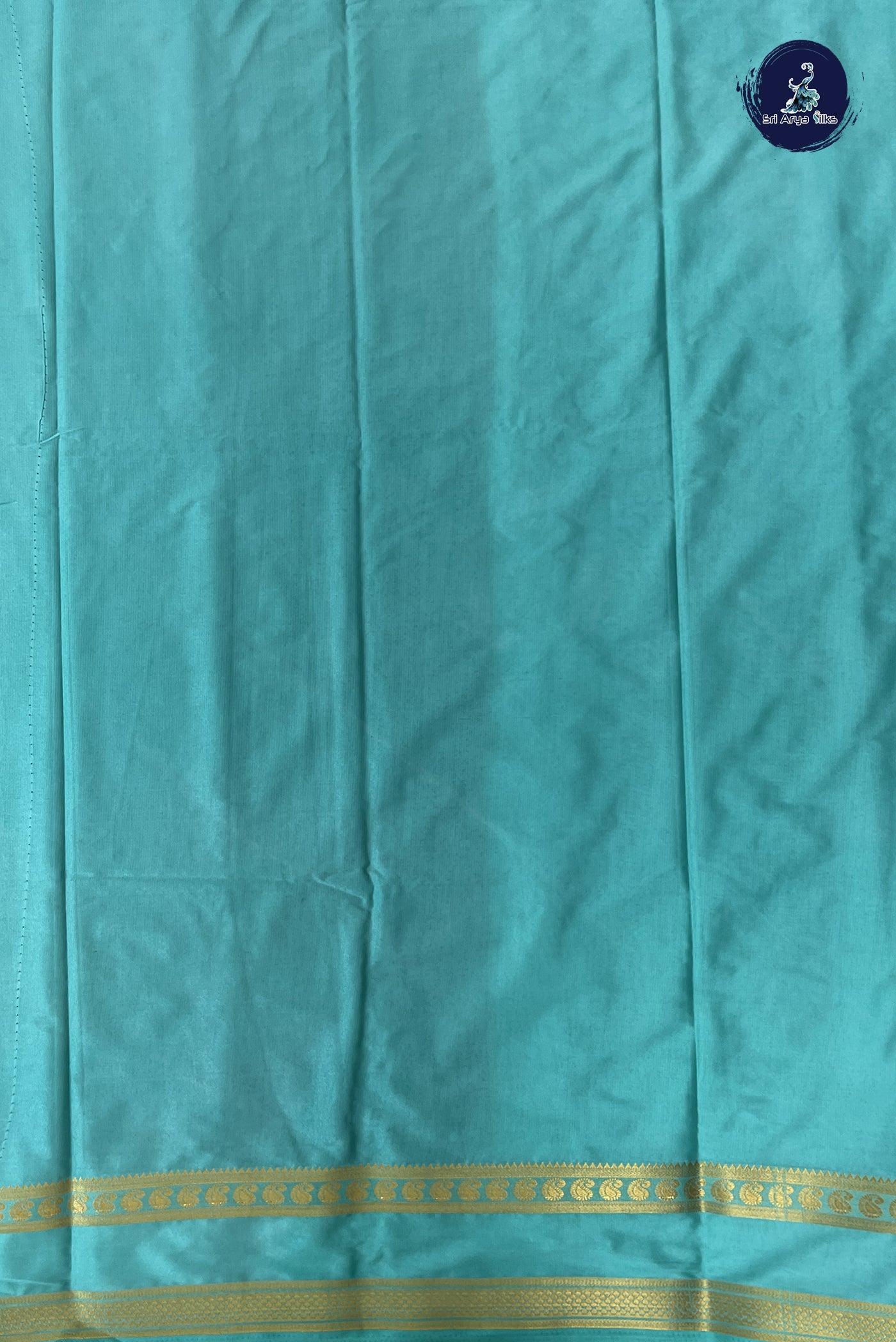 Dark Green Semi Mysore Silk With Plain Pattern