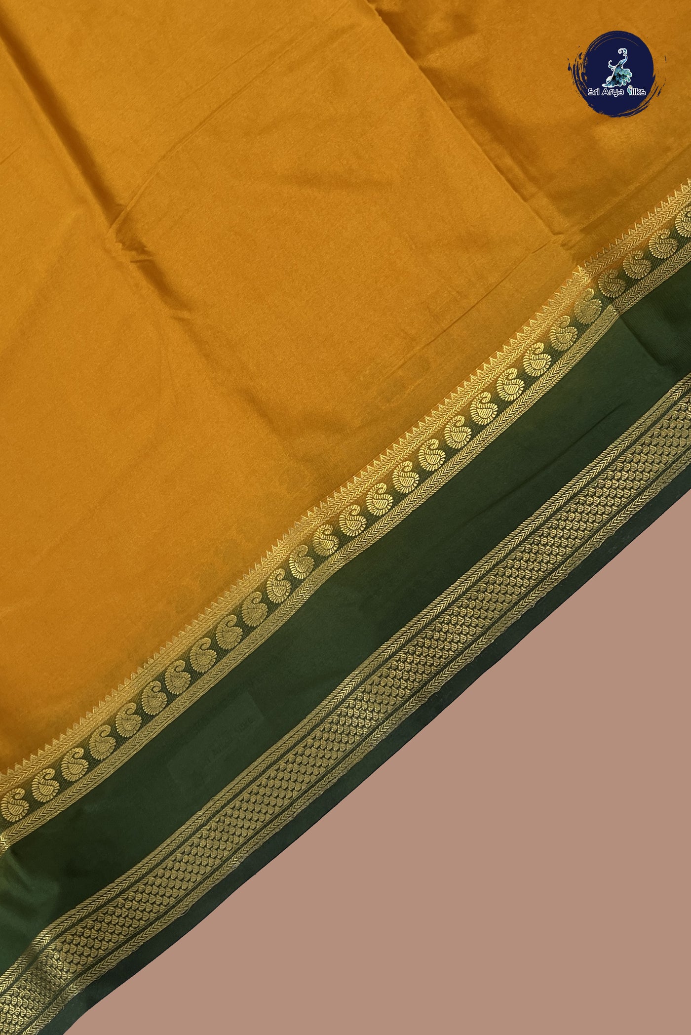Mustard Semi Mysore Silk With Plain Pattern