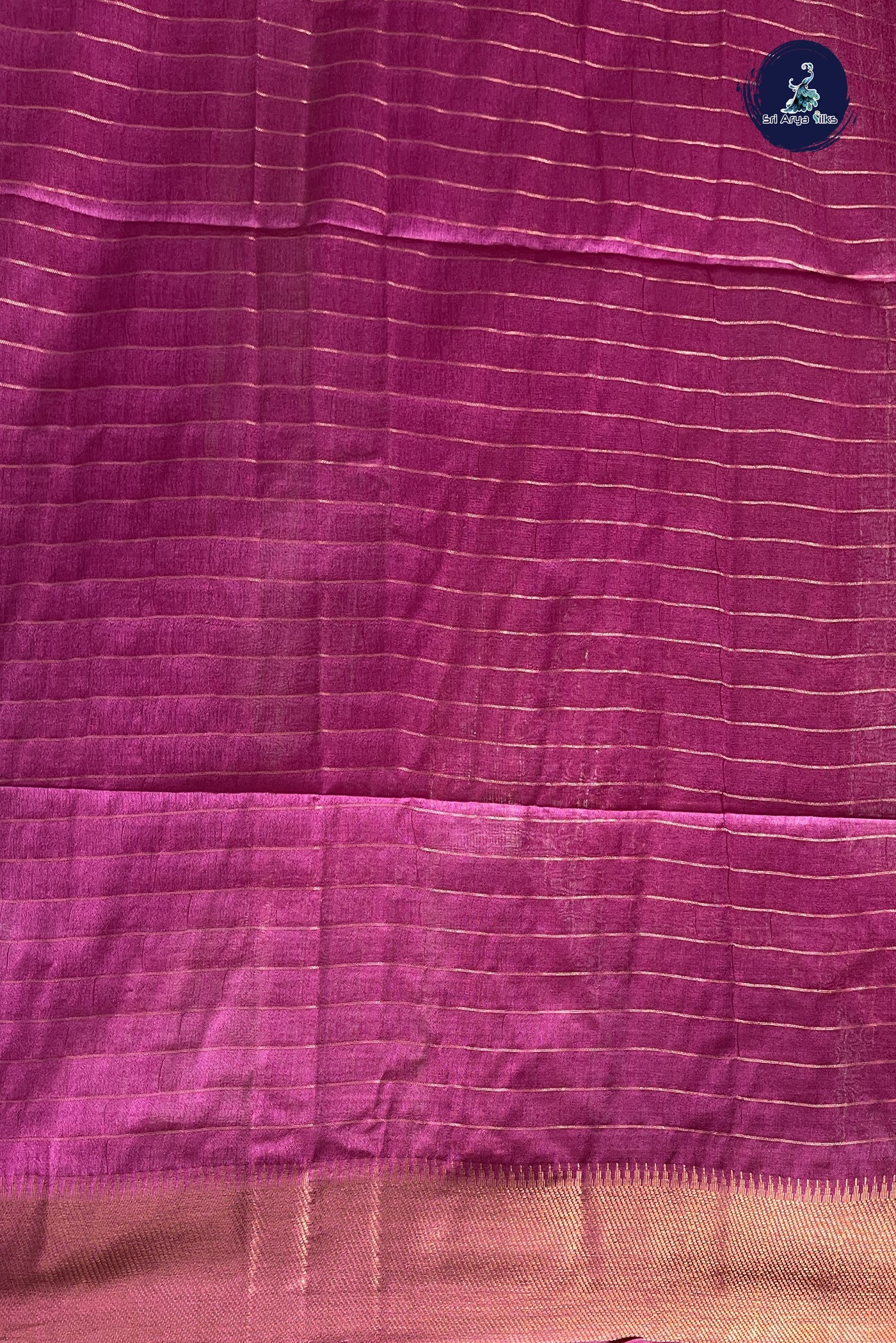 Pink Semi Tussar Saree With Zari Checked Pattern