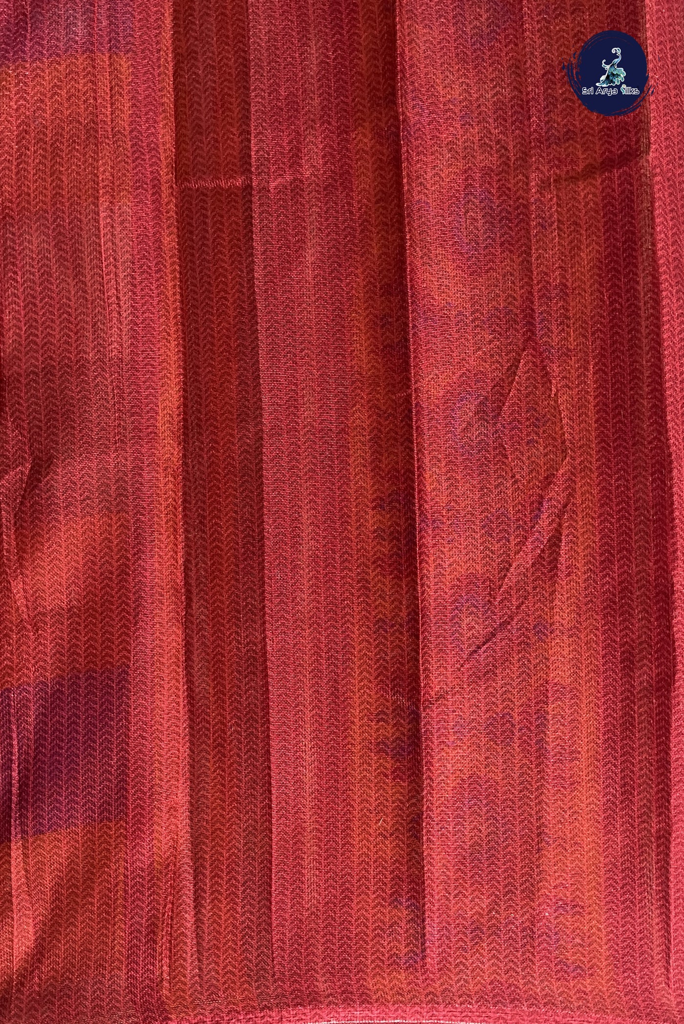 Yellowish Orange Jute Saree With Printed Pattern