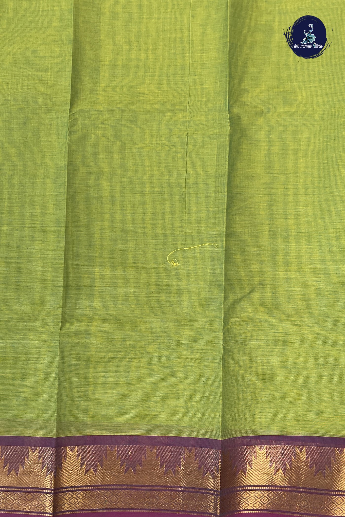 Light Green Chettinad Cotton Saree With Buttas Pattern