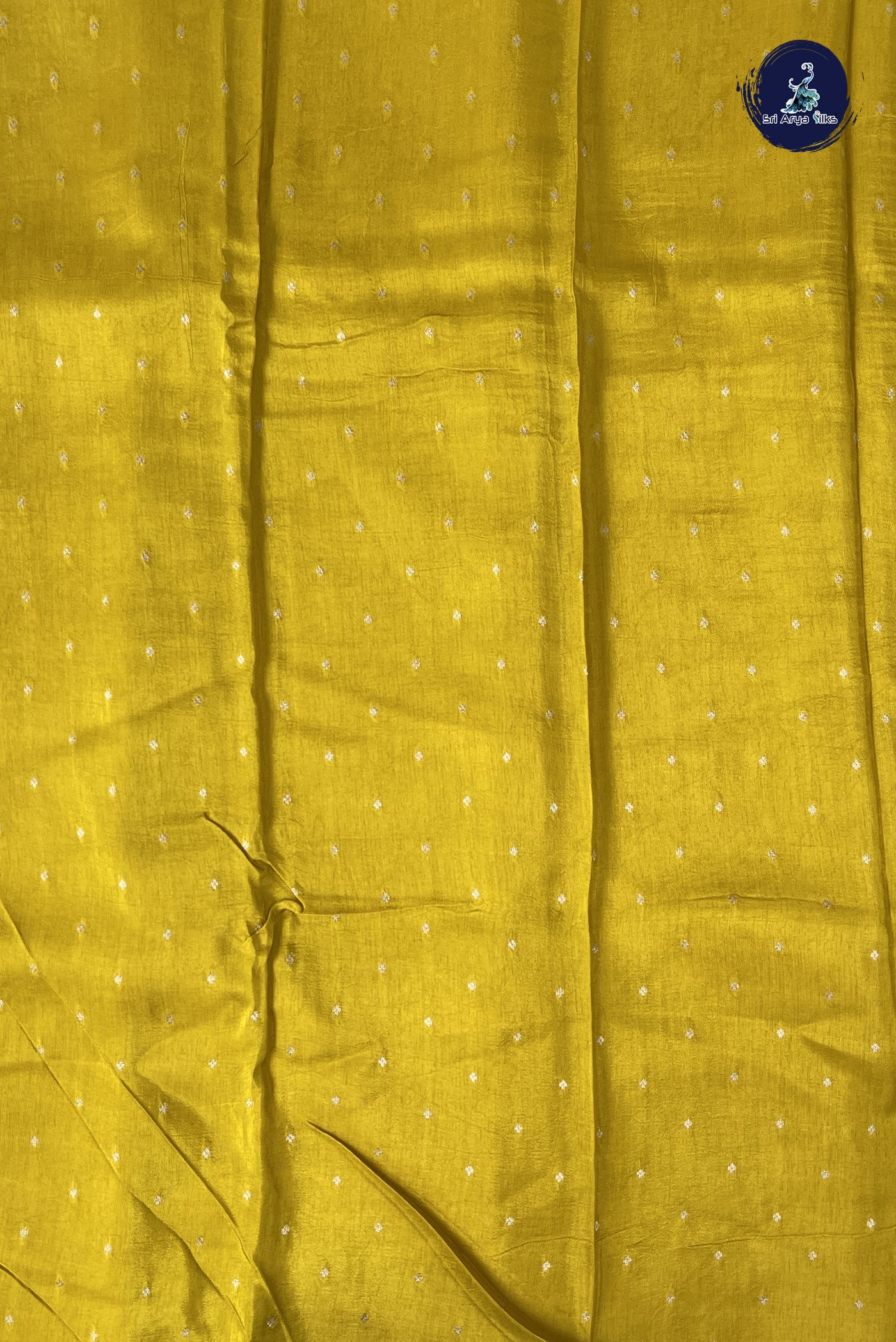 Yellow Georgette Banarasi Saree With Stripes Pattern