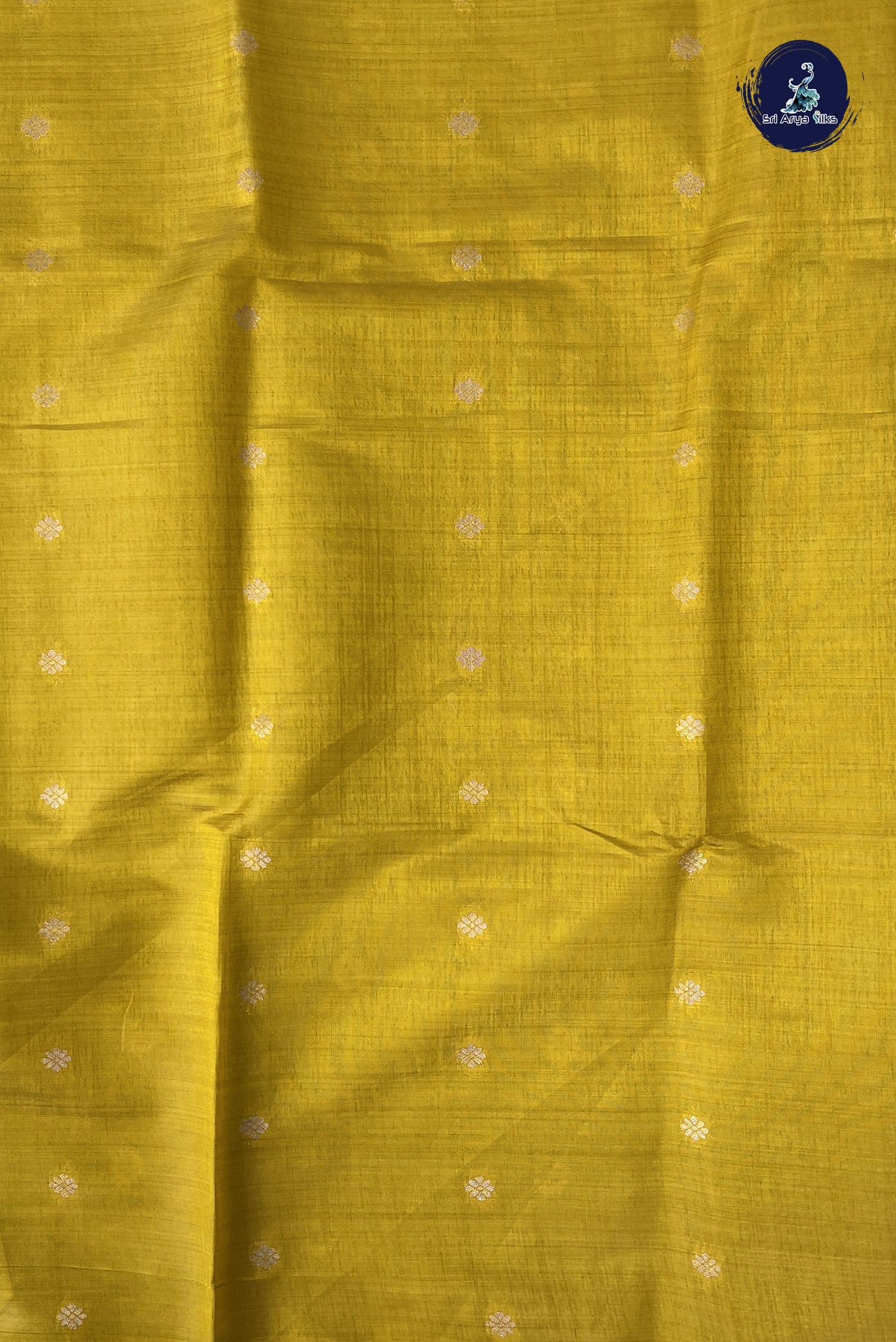 Yellow Semi Tussar Saree With Zari Buttas Pattern
