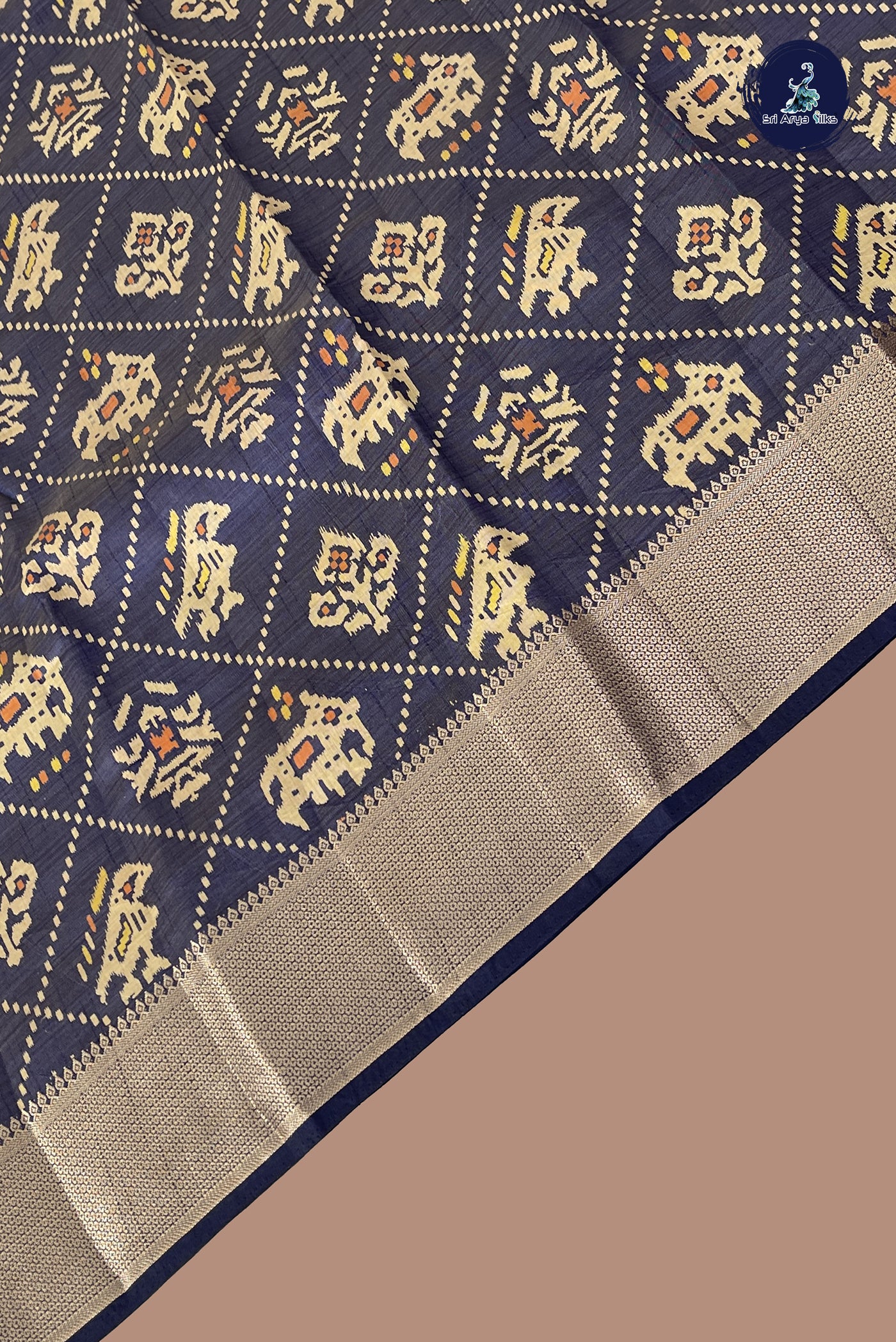 Blue Semi Tussar Saree With Printed Pattern