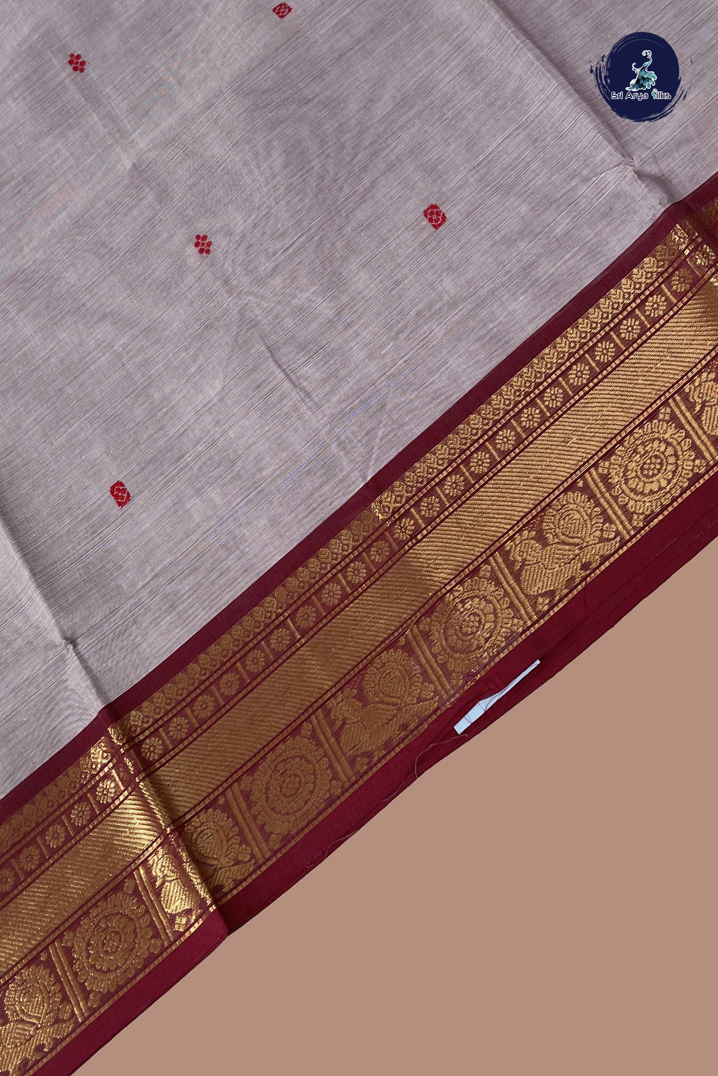 Pastel Shade Chettinad Cotton Saree With Buttas Pattern