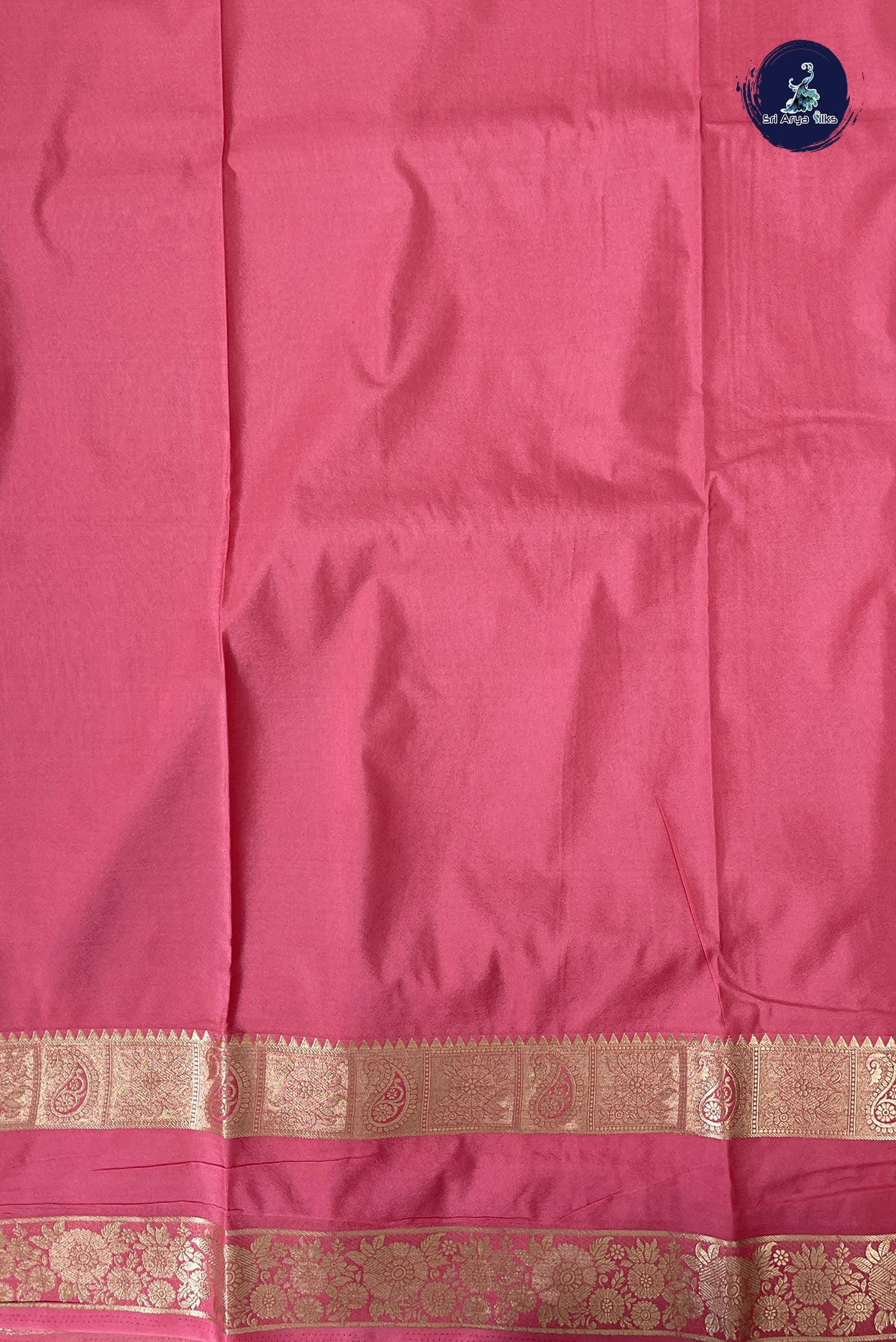 Navy Blue Semi Mysore Silk With Plain Pattern