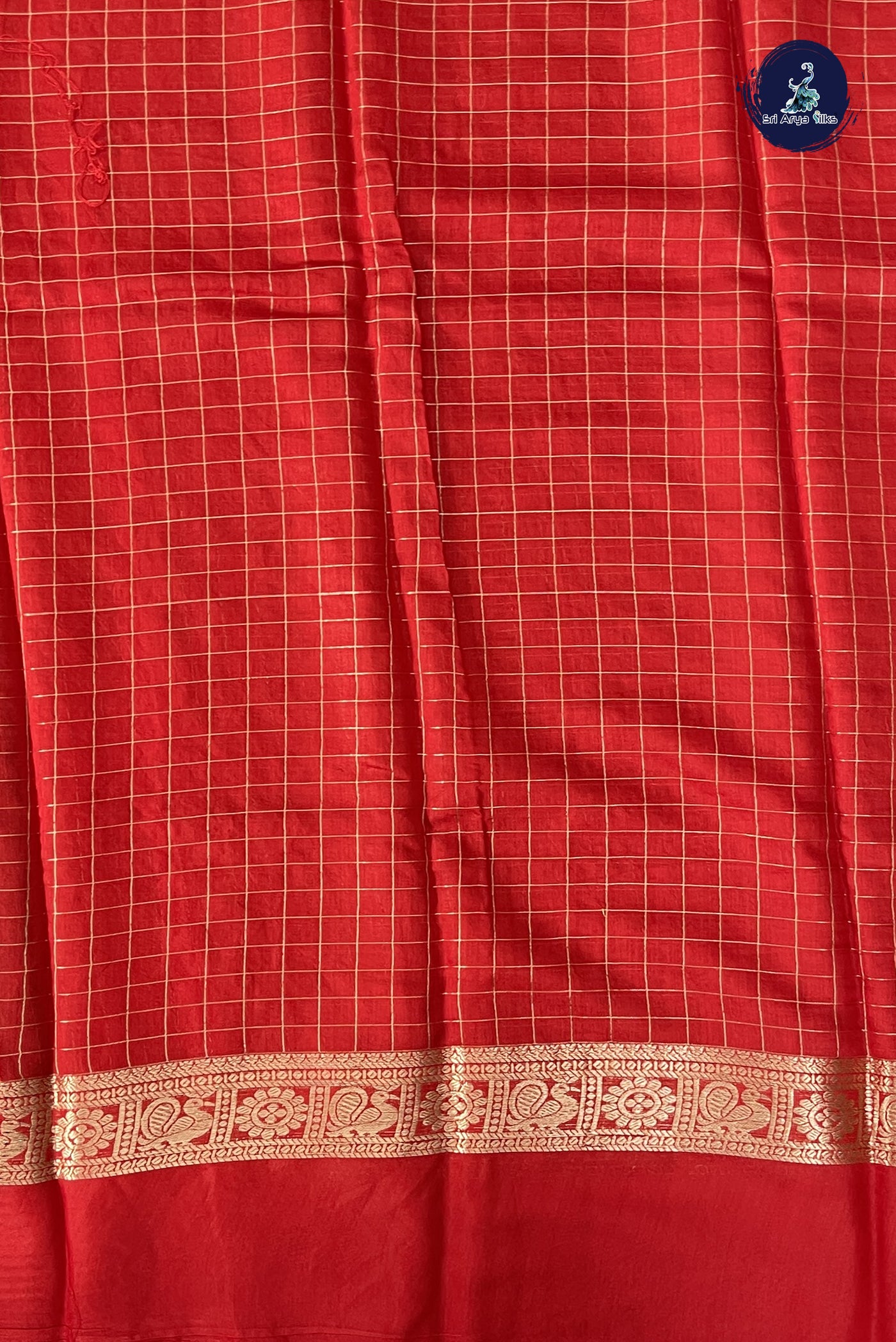 Black Semi Mysore Silk With Zari Checked Pattern