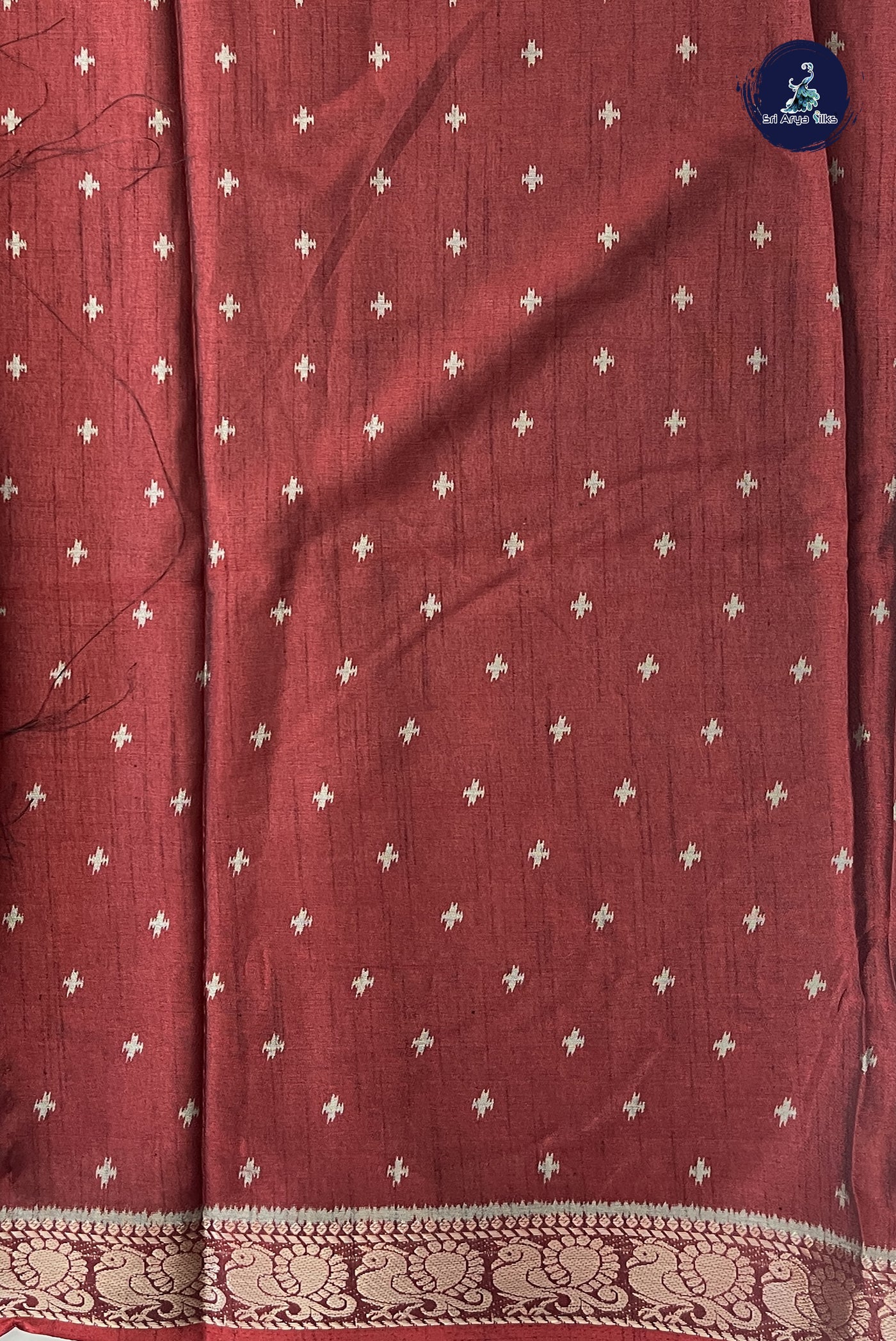 Maroon Semi Crepe Silk Saree With Floral Print Pattern