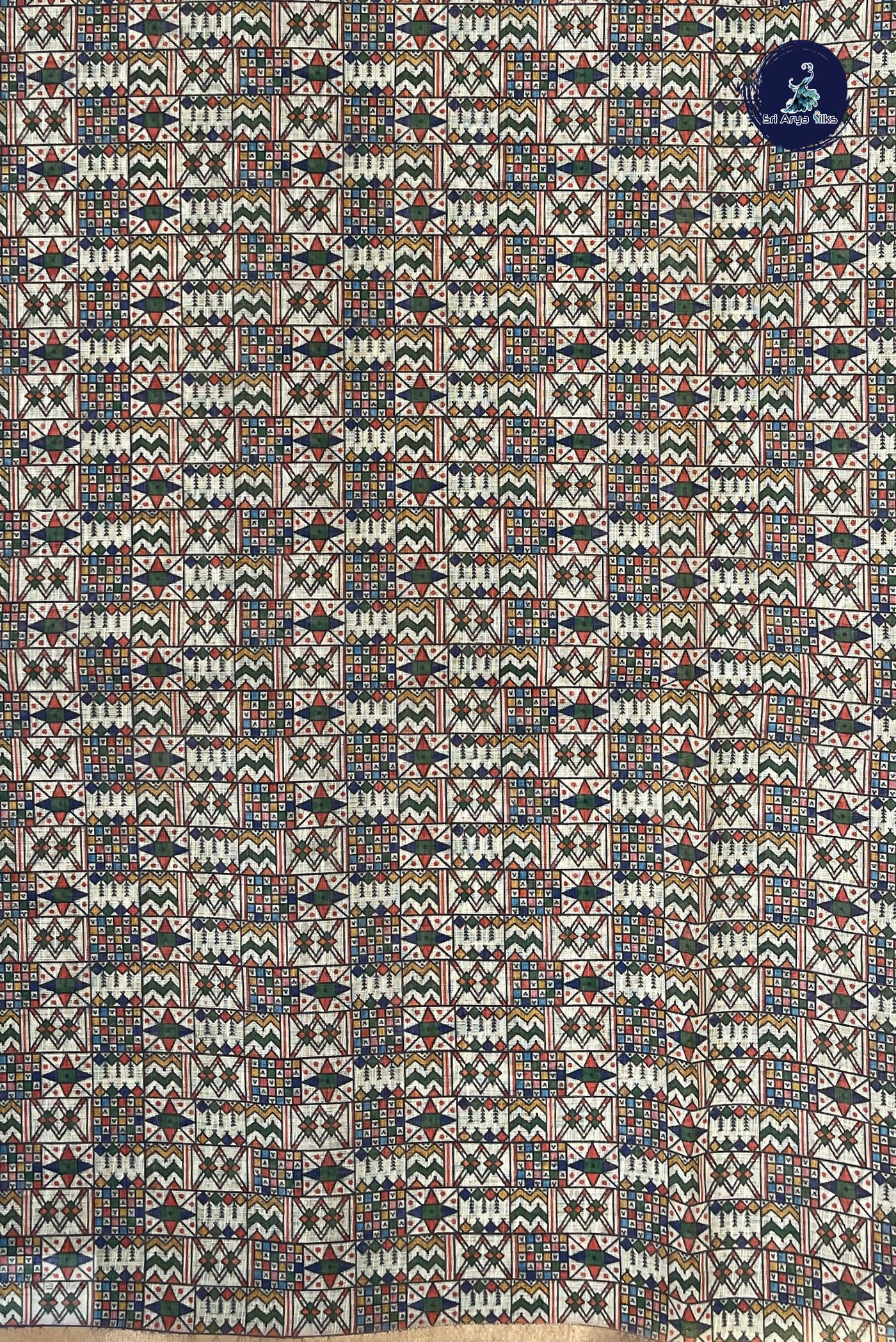 Mauve Pink Linen Saree With Madhubani Pattern