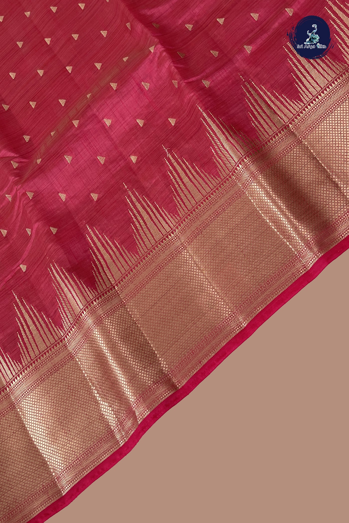 Pink Semi Tussar Saree With Buttas Pattern