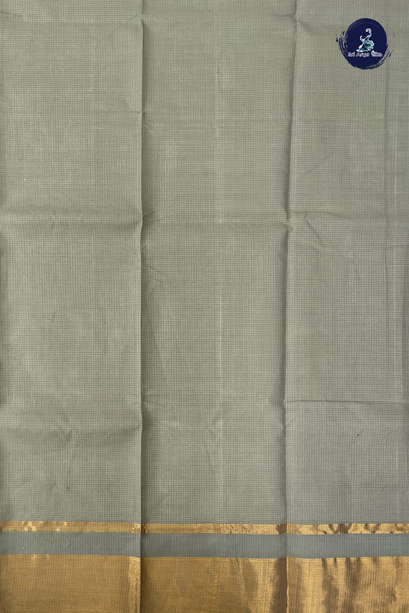 greyKota Chanderi Saree With checked pattern
