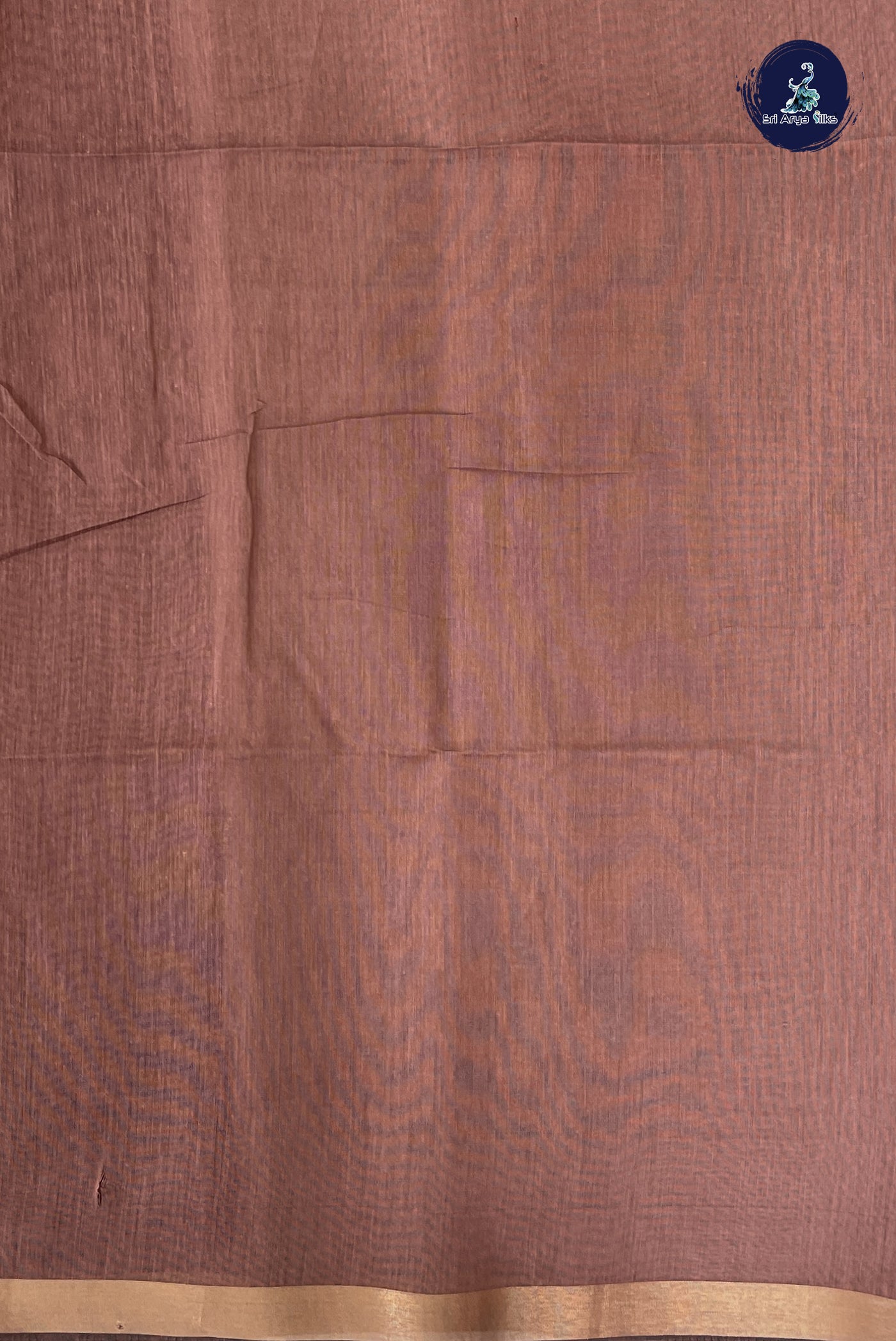 Light Brown Semi Chanderi Saree With Embroidery Pattern