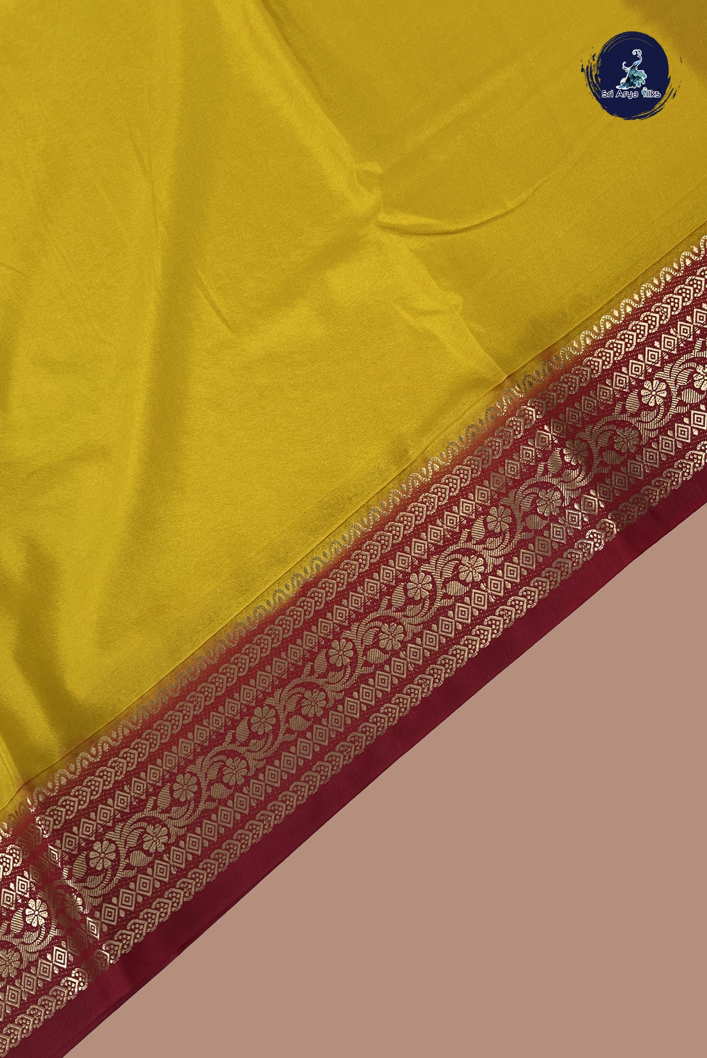 Yellow Semi Mysore Silk With Plain Pattern