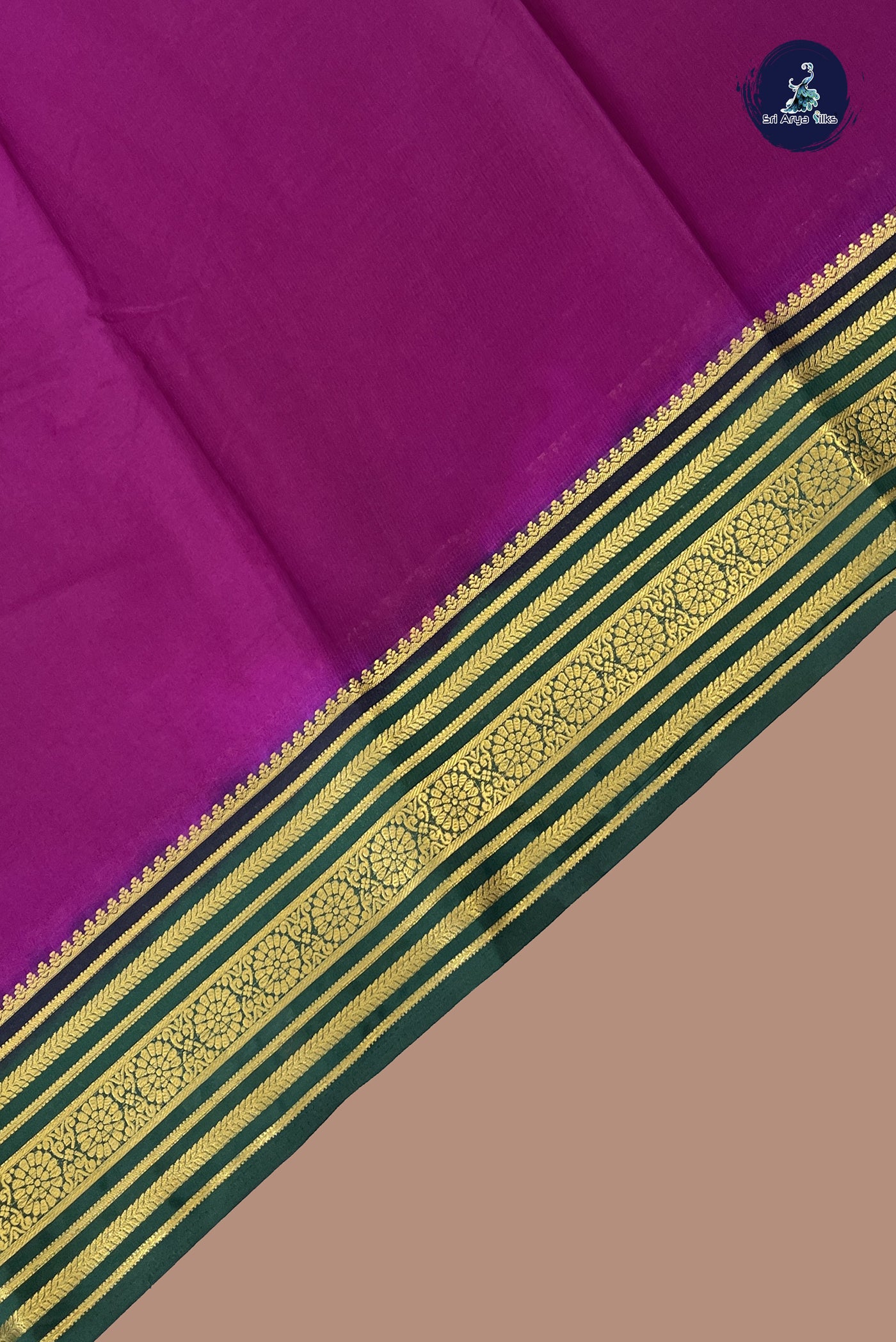 Jamun Semi Mysore Silk With Plain Pattern