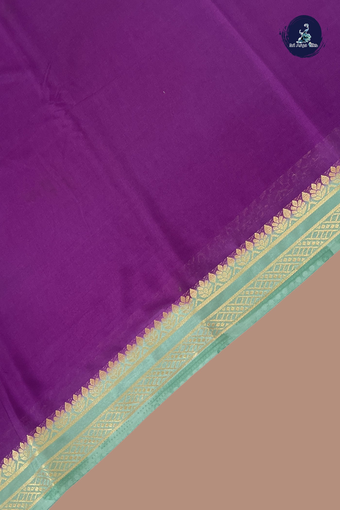 Jamun Semi Mysore Silk With Plain Pattern