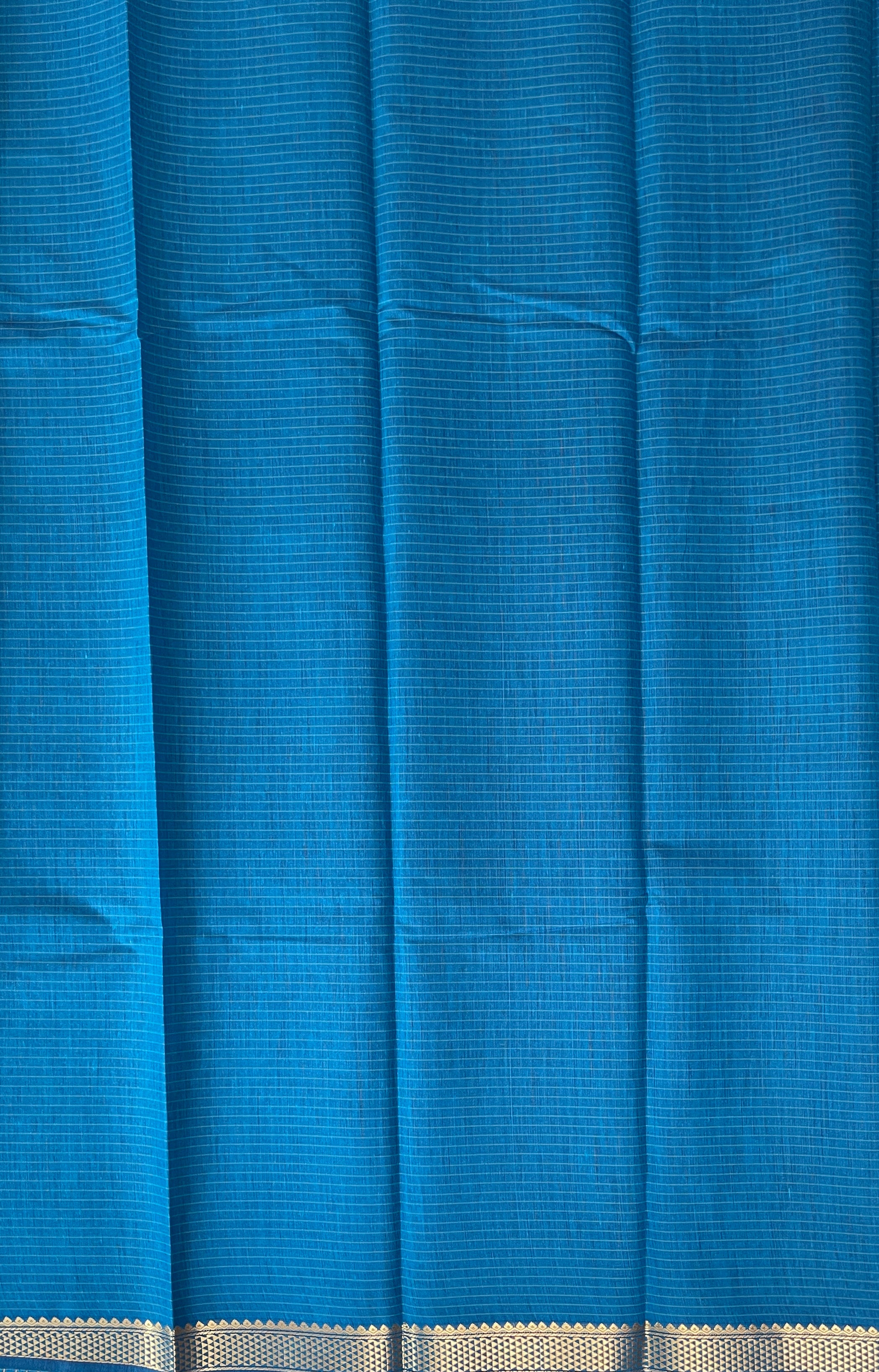 Sapphire Blue Budget Semi Silk Cotton Saree With Checked Pattern