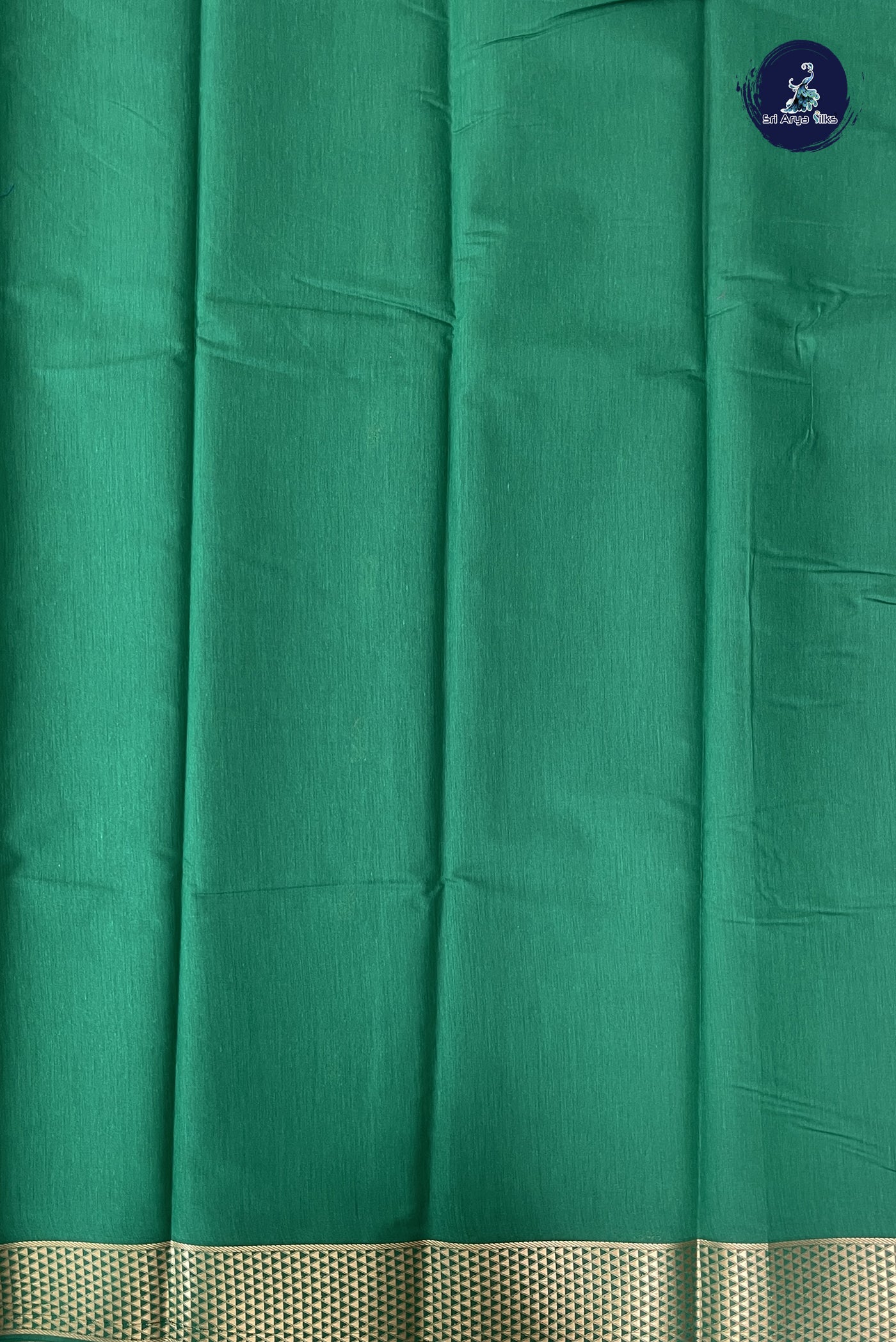 Dark Green Budget Semi Silk Cotton Saree With Zari Buttas Pattern