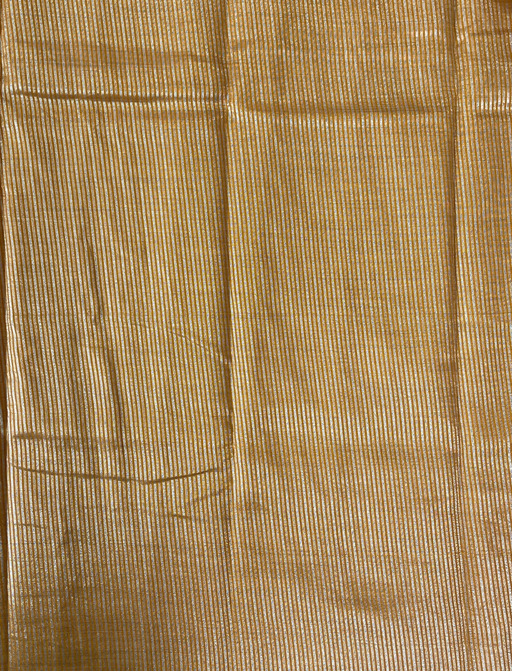 Lite Mustard Orange Semi Tussar Saree With Zari Buttas Pattern