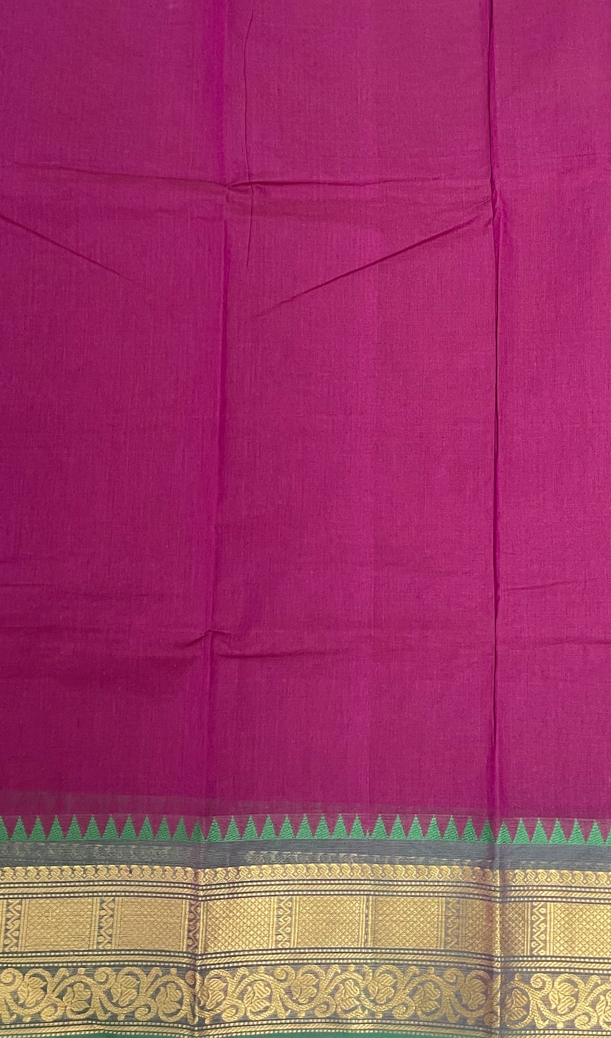 Dark Plum Kanchi Cotton Saree With Buttas Pattern
