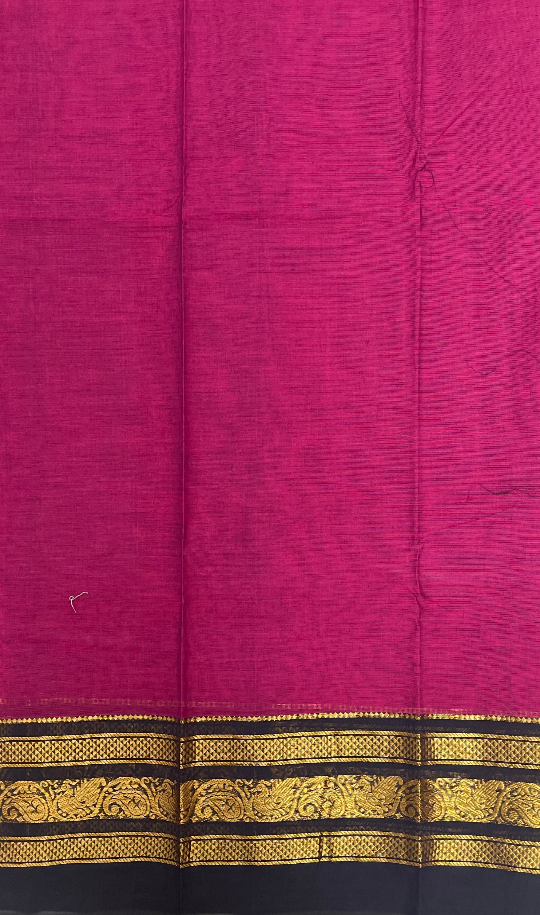 BeetRoot Shade Kanchi Cotton Saree With Plain Pattern